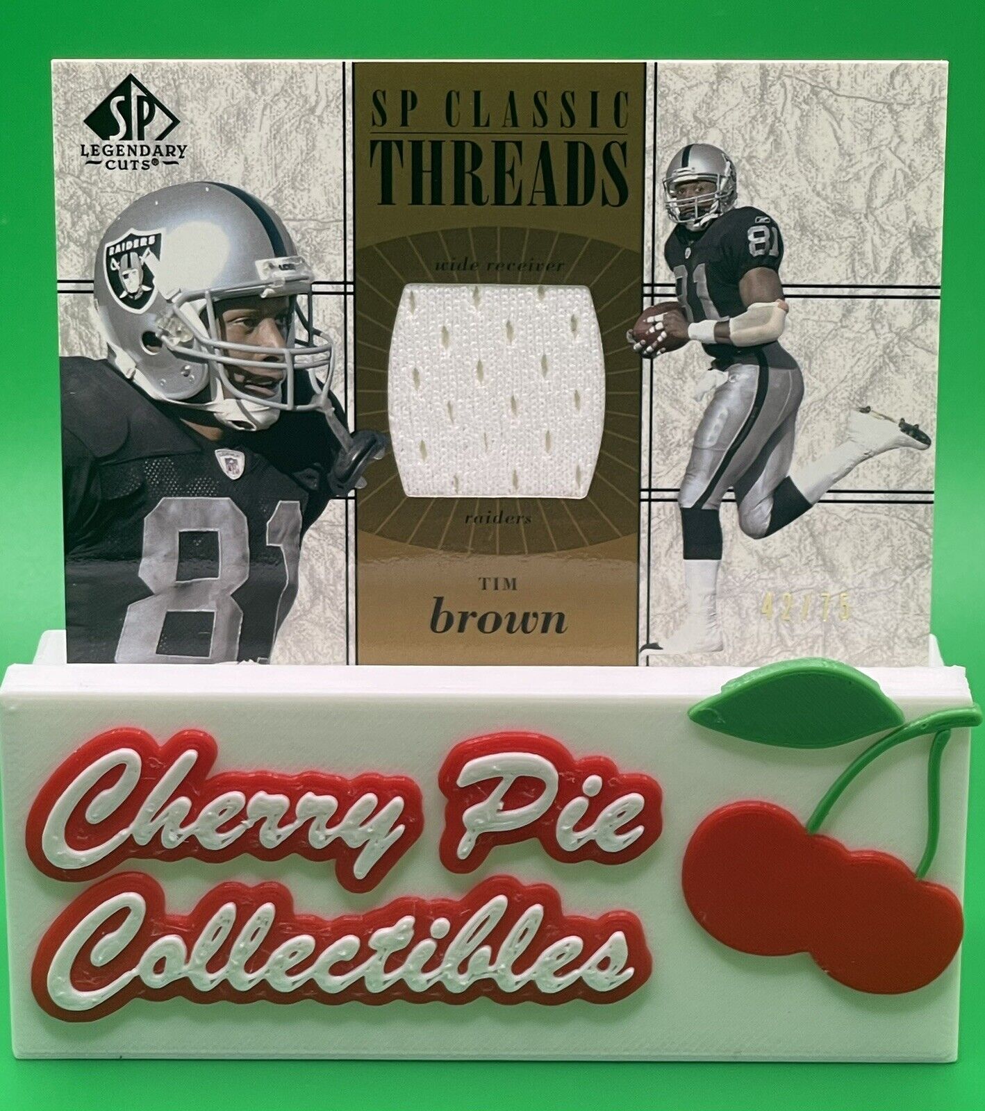 2002 SP Legendary Cuts TIM BROWN HOF SP Classic Threads Game Worn Jersey 42/75