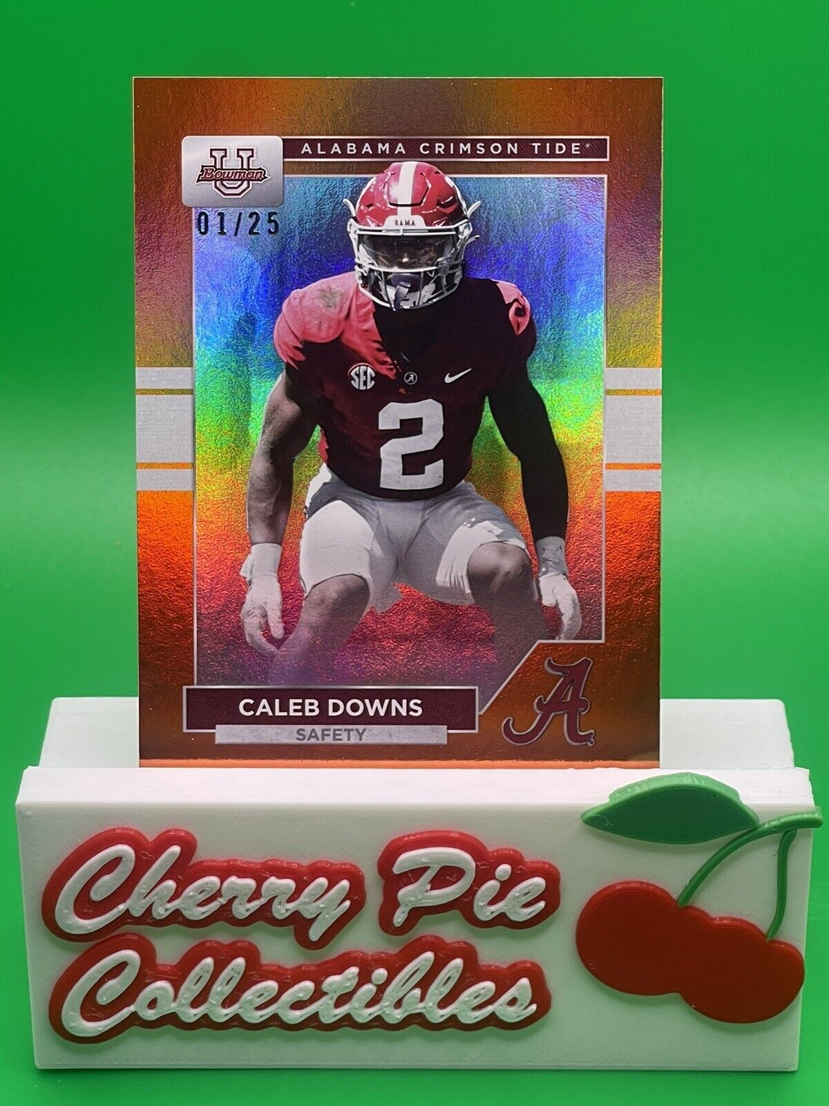 2023 Bowman U Alabama CALEB DOWNS Orange Foil 01/25 1st in Series! OHIO STATE