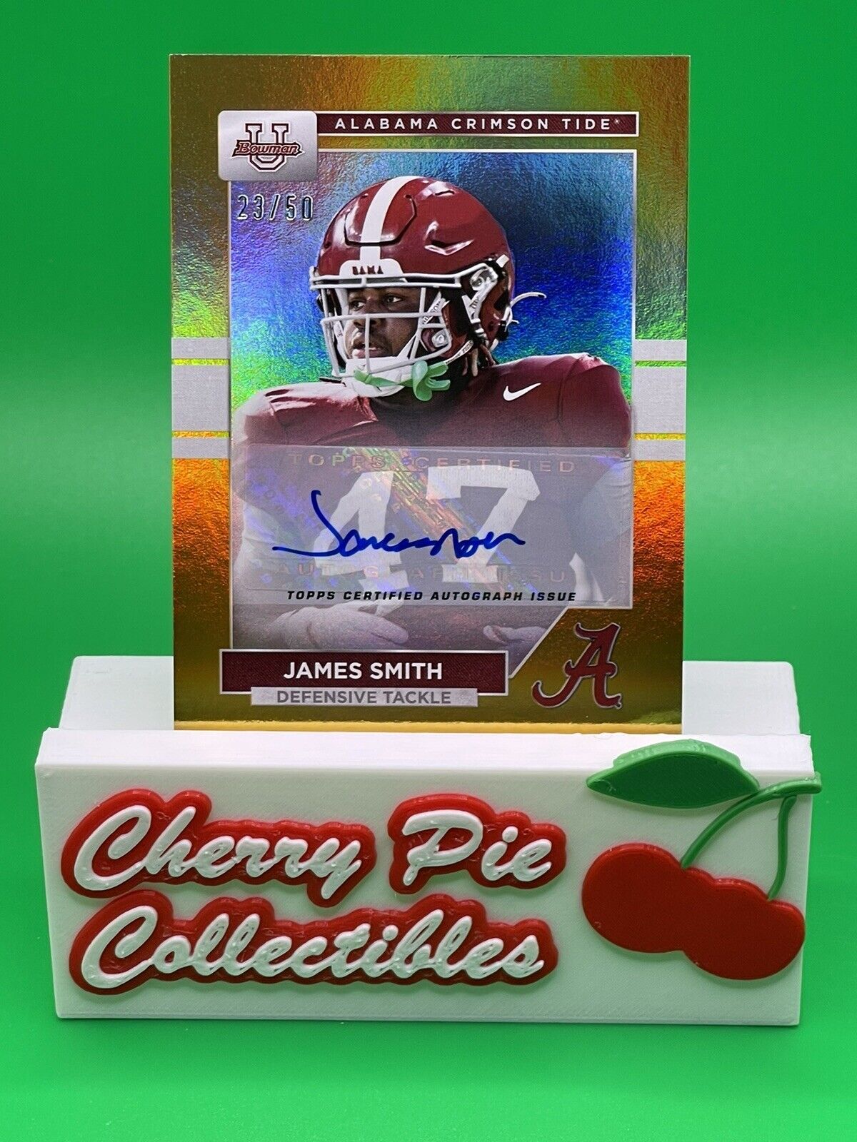 2023 Bowman U Alabama JAMES SMITH Gold Foil Auto 23/50