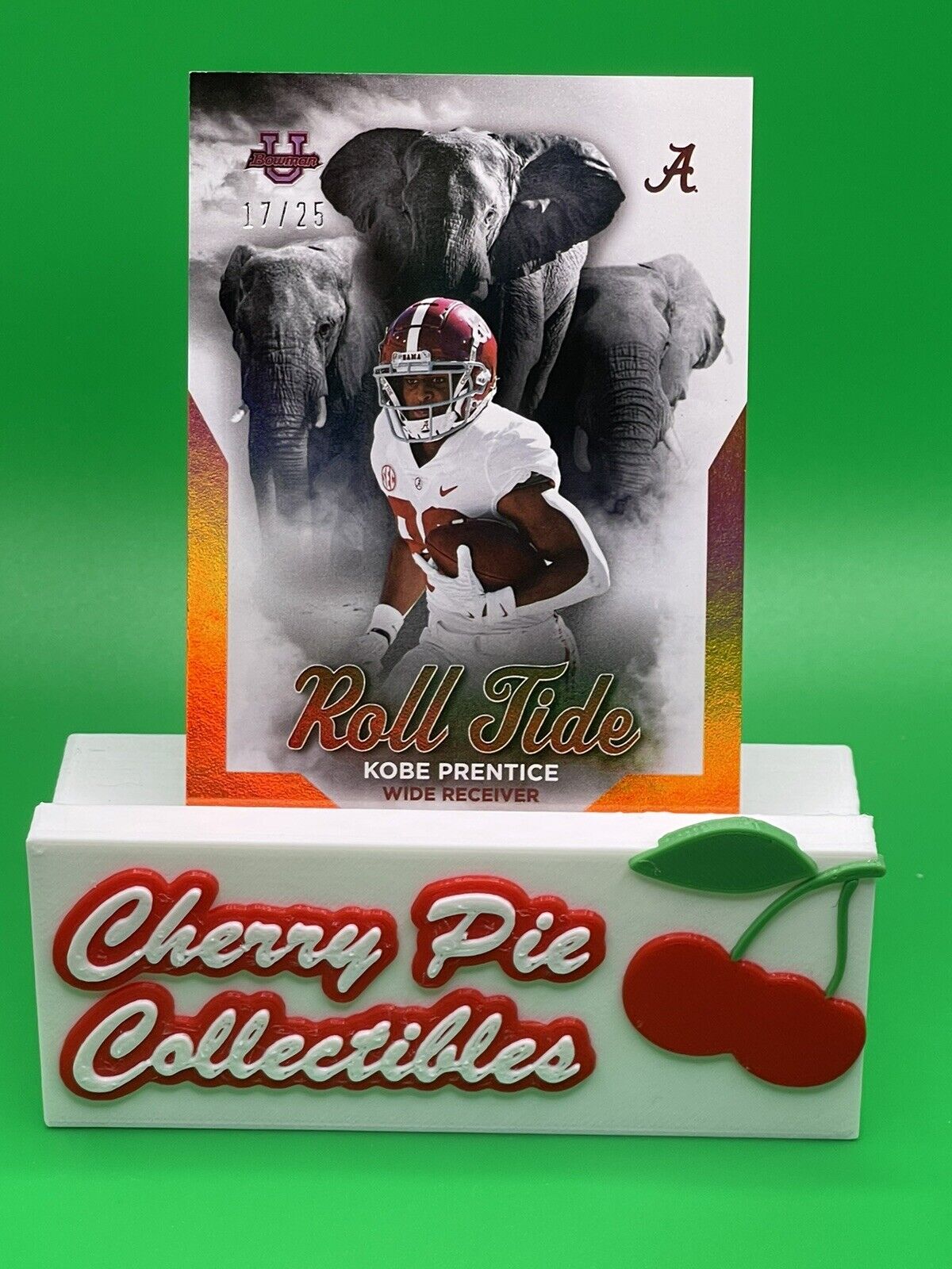 2023 Bowman U Alabama KOBE PRENTICE Orange Foil ROLL TIDE Parallel 17/25