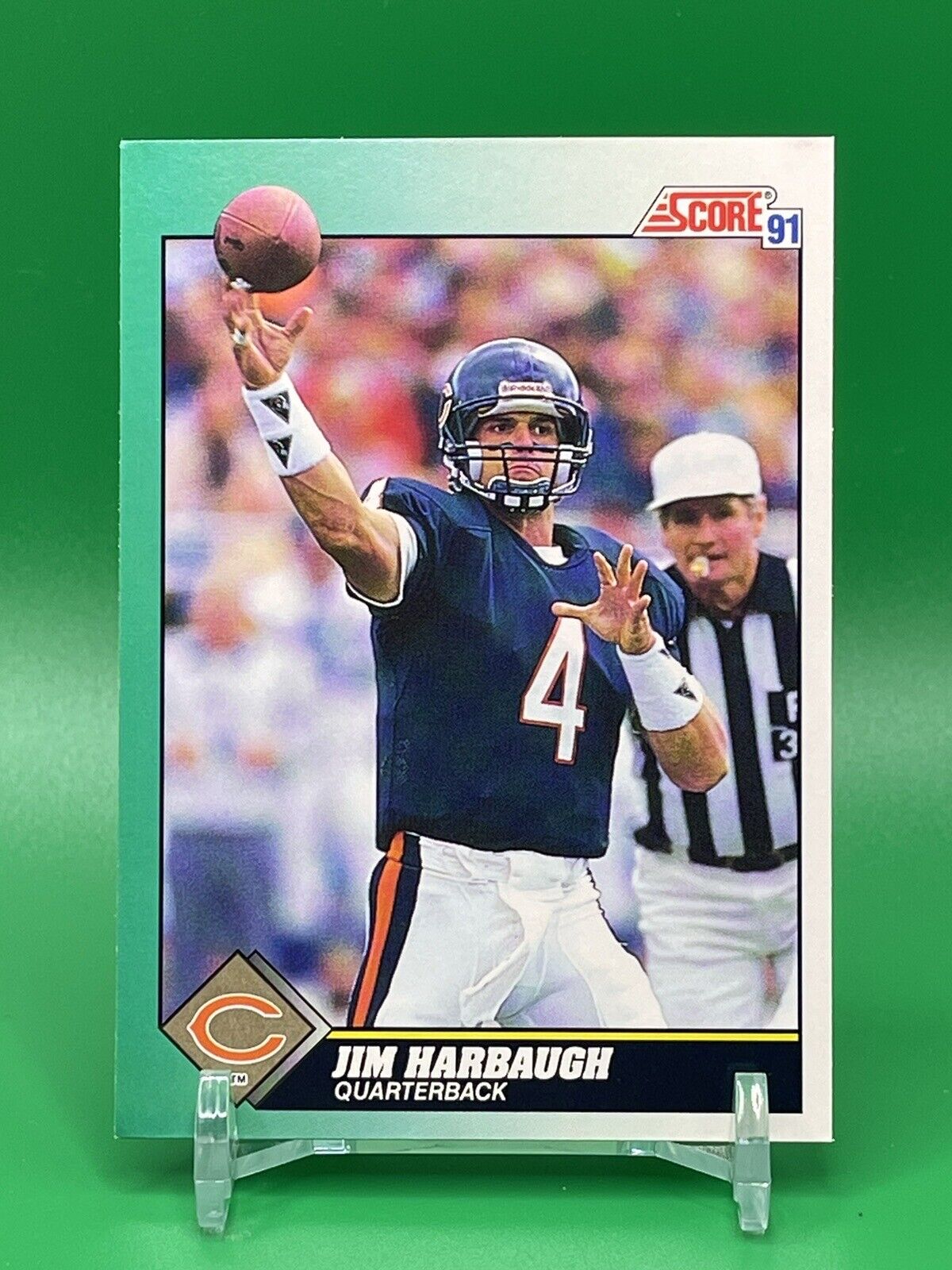 1991 Score Jim Harbaugh Bears Wolverines Excellent Condition