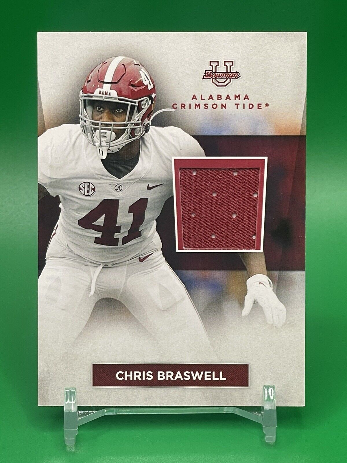 2023 Bowman U Alabama Crimson Tide CHRIS BRASWELL Relic Patch BUCCANEERS