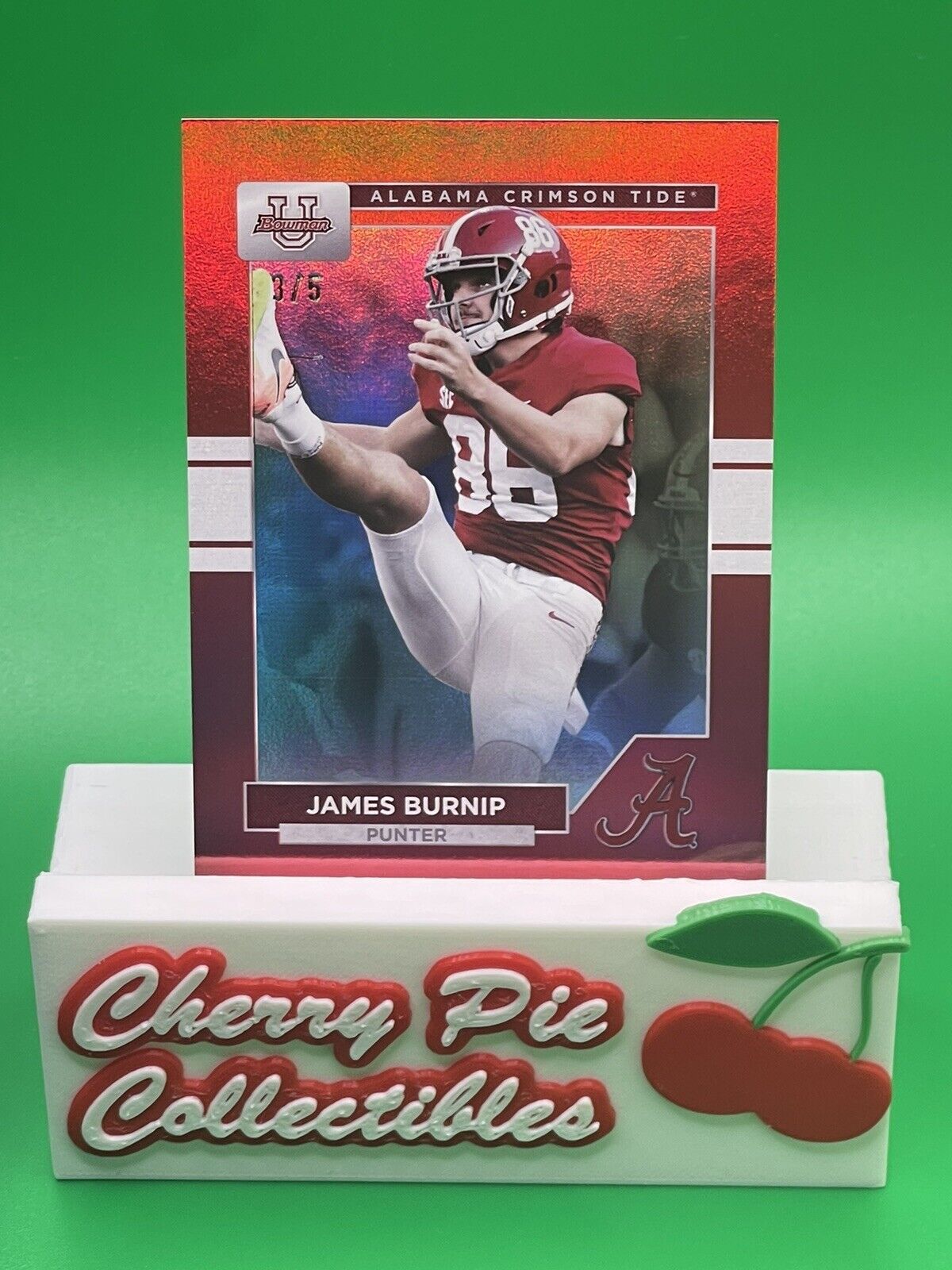 2023 Bowman U Alabama JAMES BURNIP Red Foil 3/5