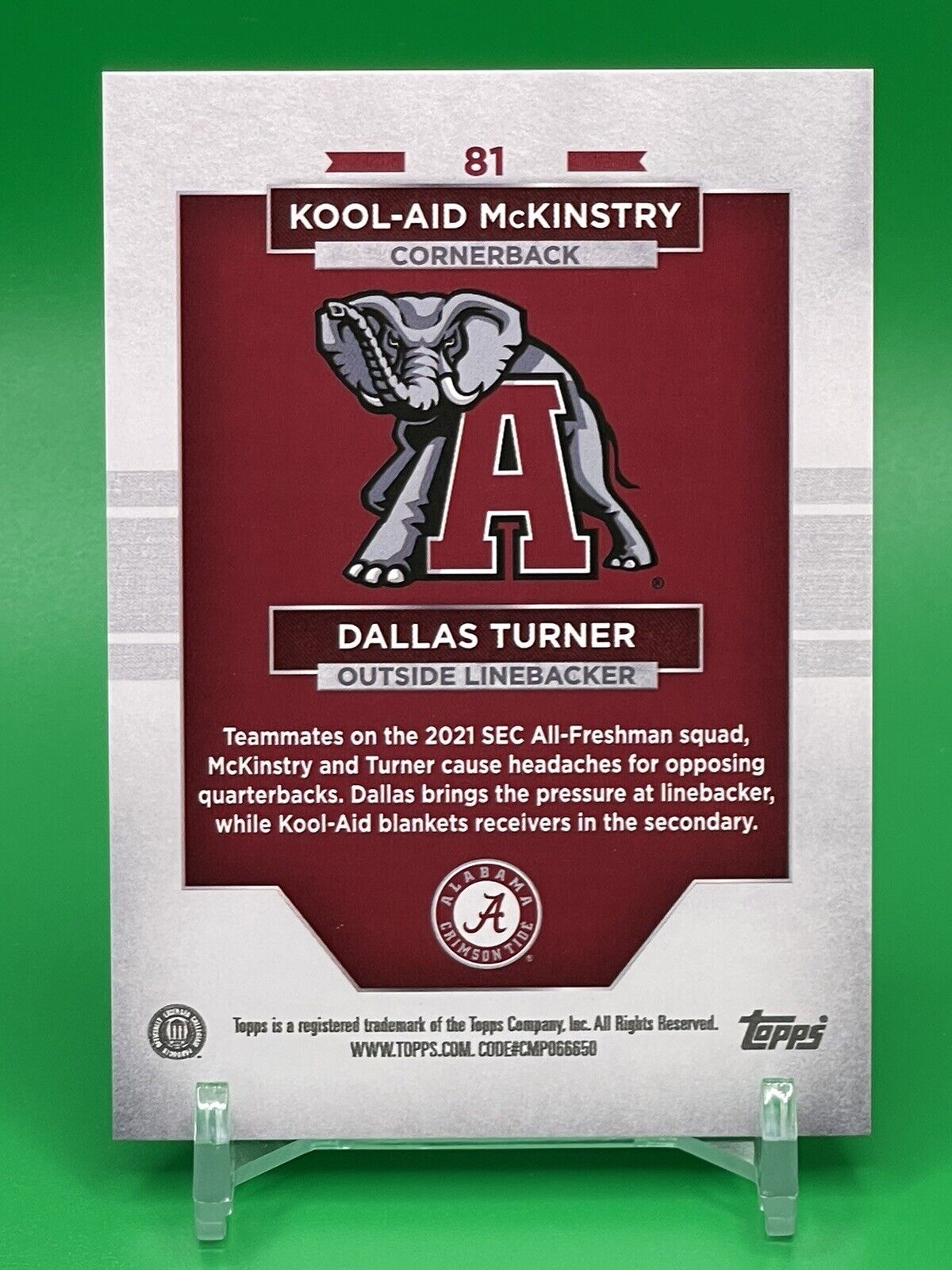 2023 Bowman U Alabama KOOL-AID McKINSTRY & DALLAS TURNER Black Foil 05/10