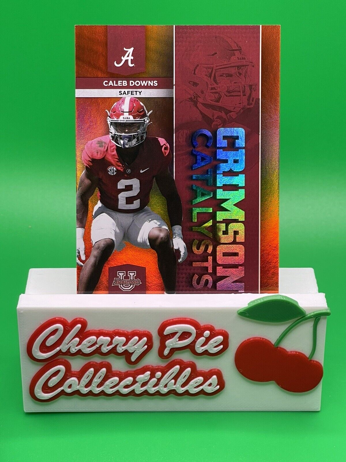 2023 Bowman U Alabama CALEB DOWNS CRIMSON CATALYSTS Orange Foil Parallel 23/25