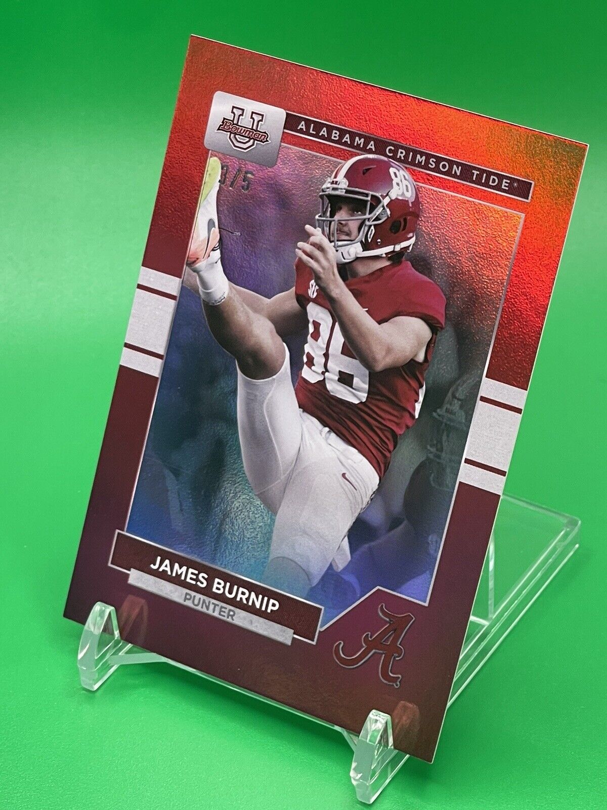 2023 Bowman U Alabama JAMES BURNIP Red Foil 3/5