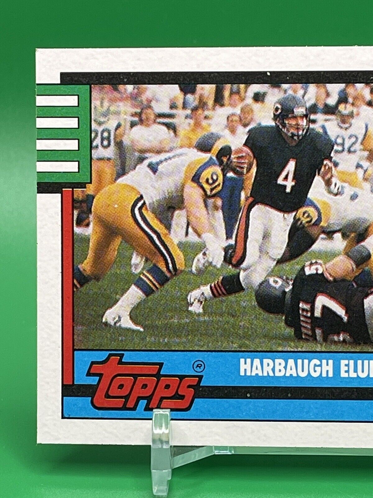 1990 Topps Jim Harbaugh 501 Chicago Bears Wolverines Harbaugh Eludes The Pursuit