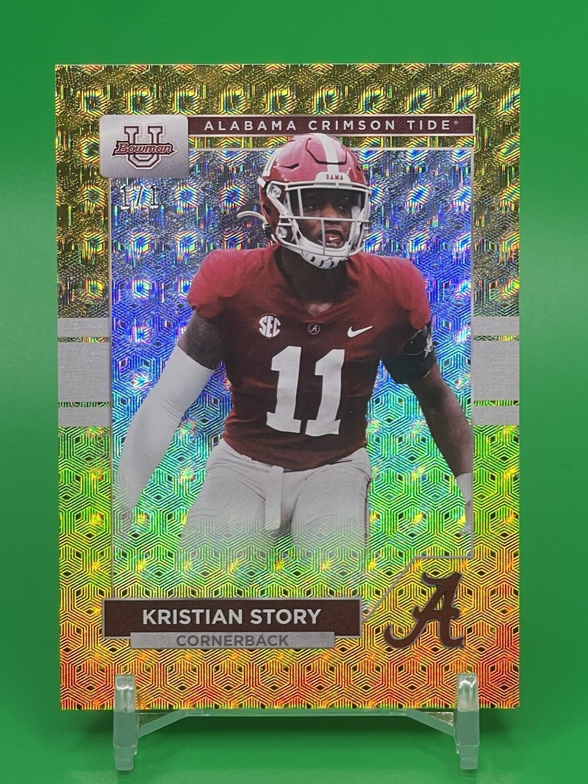 2023 Bowman U Alabama Kristian Story FOILFRACTOR 1/1 Kentucky Wildcats ~READ~