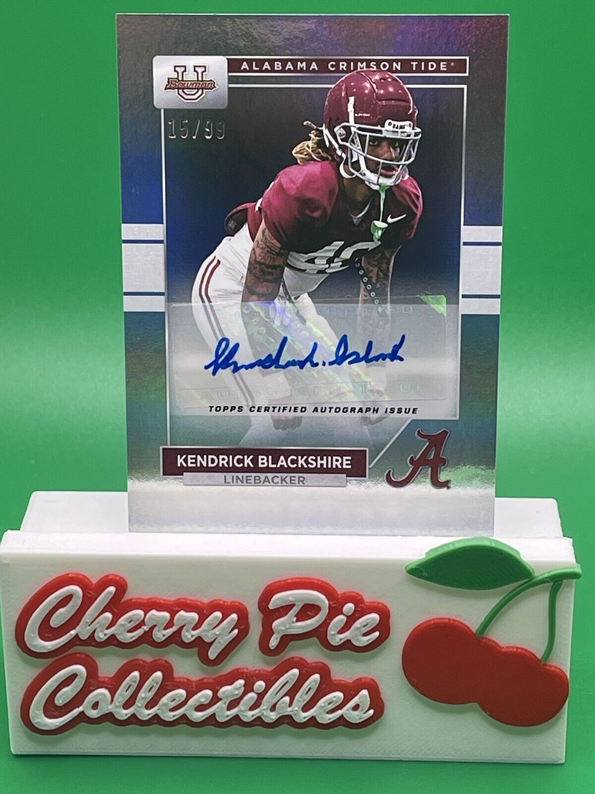 2023 Bowman U Alabama KENDRICK BLACKSHIRE Rainbow Foil Auto 15/99