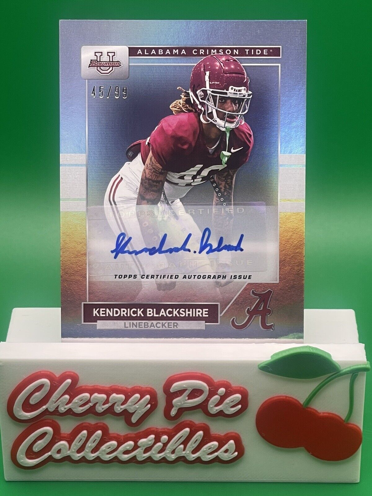 2023 Bowman U Alabama KENDRICK BLACKSHIRE Rainbow Foil Auto 45/99