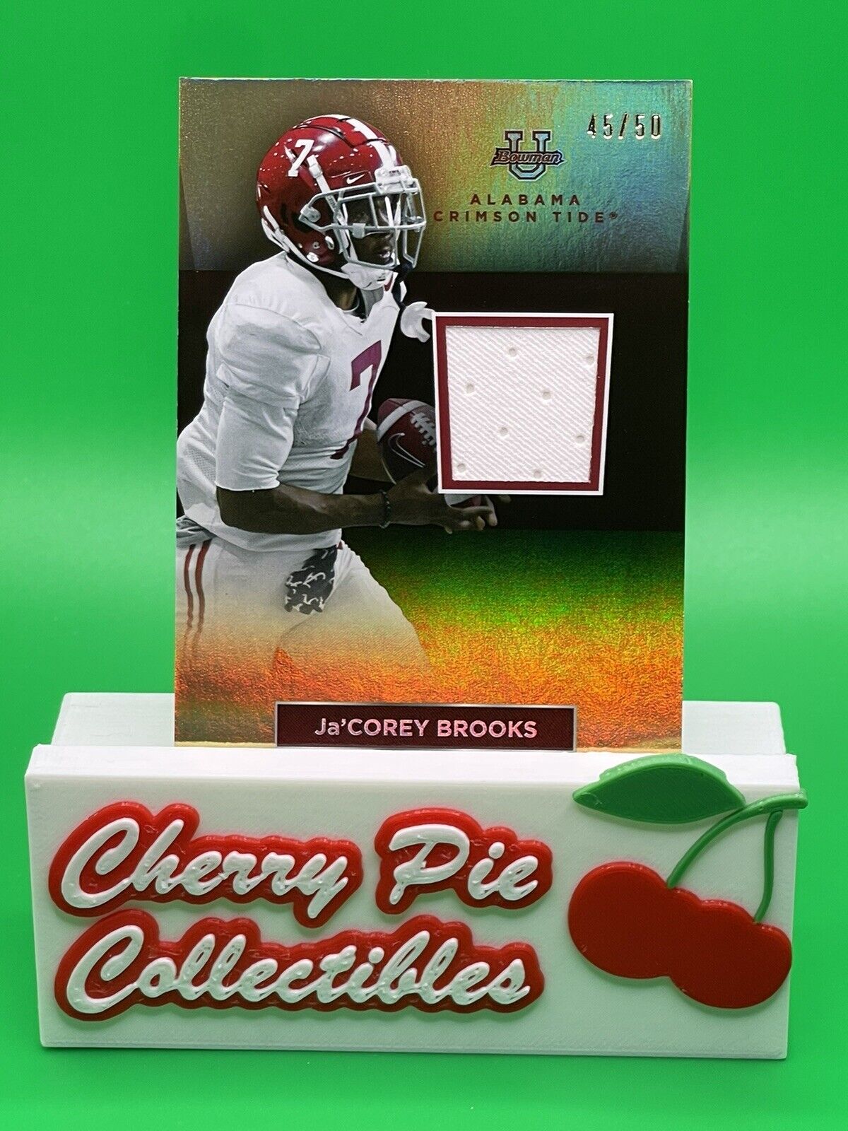 2023 Bowman U Alabama Ja’COREY BROOKS Gold Foil Relic Patch 45/50