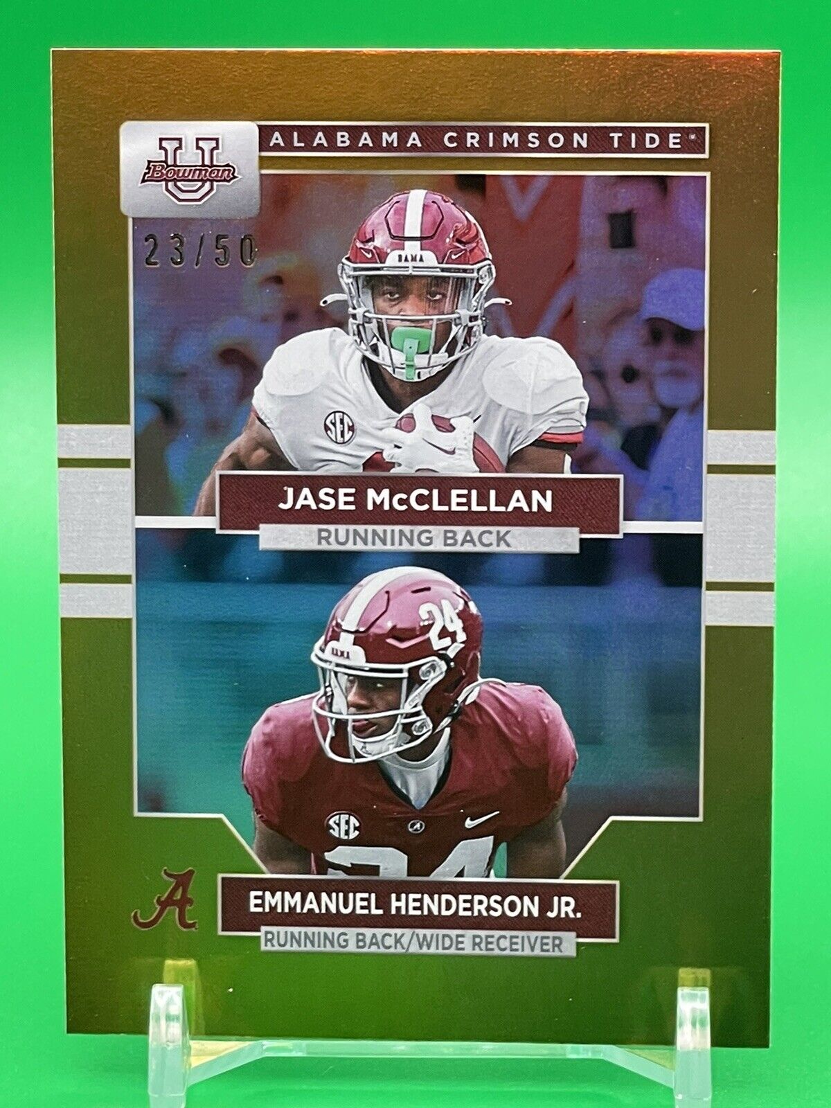 2023 Bowman U Alabama JASE McCLELLAN / EMMANUEL HENDERSON JR. Gold Foil 23/50