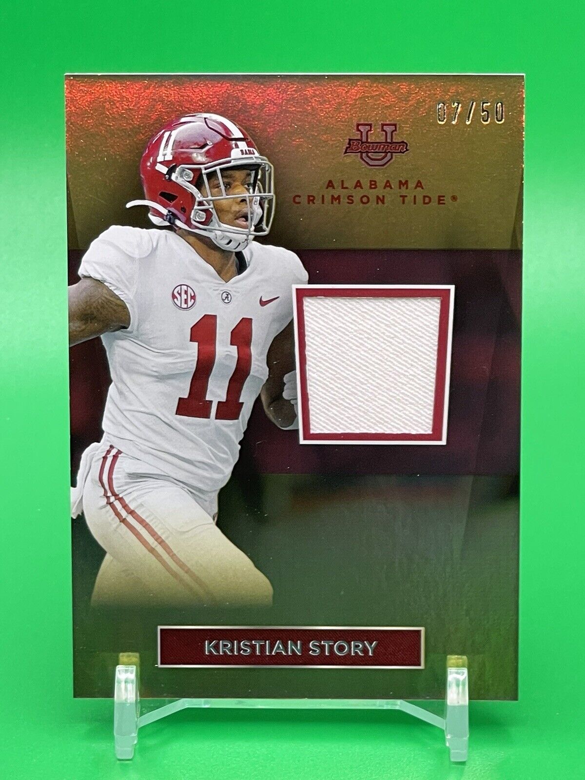 2023 Bowman U Alabama KRISTIAN STORY Relic Gold Foil Patch 07/50