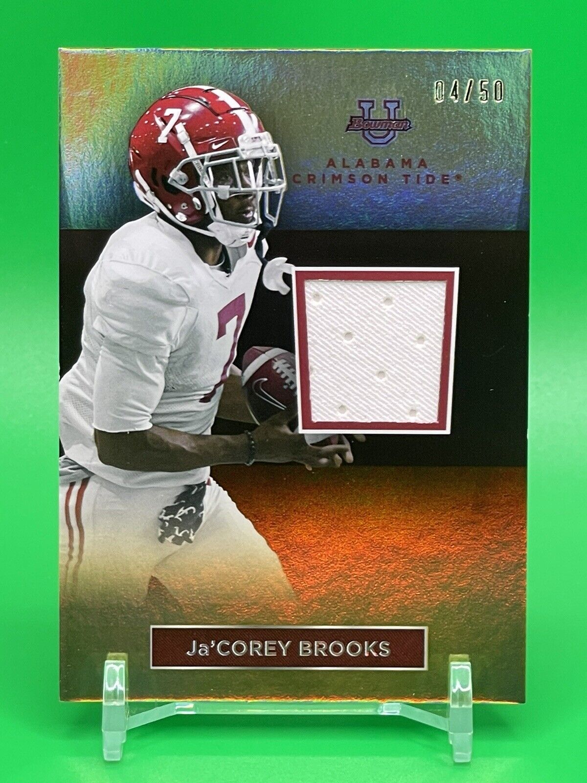 2023 Bowman U Alabama Ja’COREY BROOKS Gold Foil Relic Patch 04/50