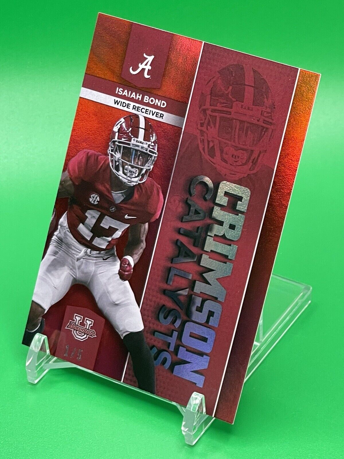 2023 Bowman U Alabama ISAIAH BOND Crimson Catalysts 1/5 LONGHORNS