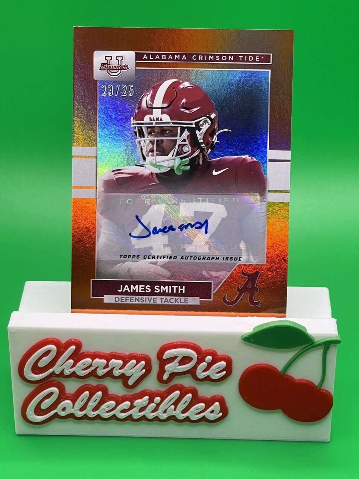 2023 Bowman U Alabama JAMES SMITH Orange Foil Auto 23/25