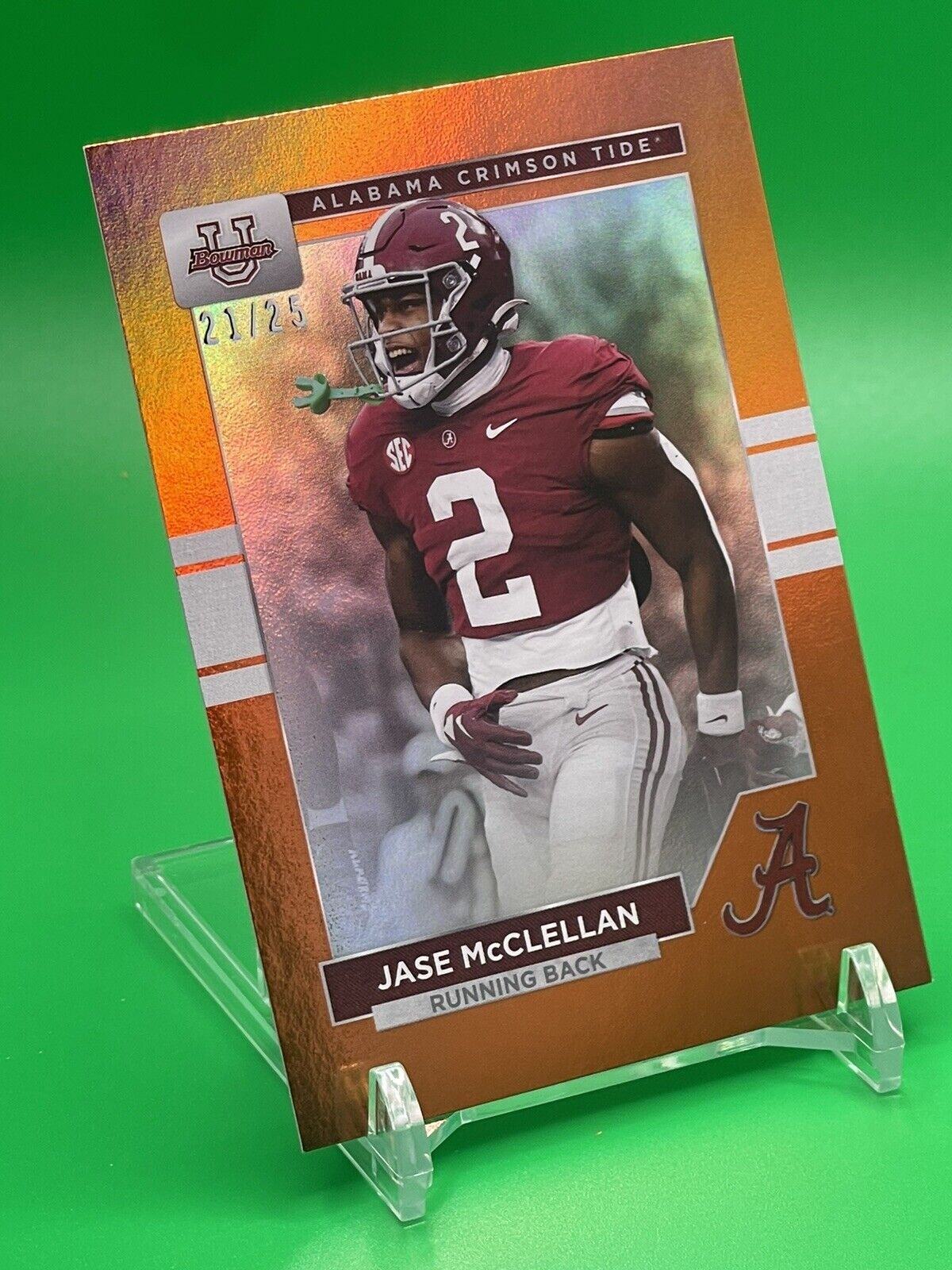 2023 Bowman U Alabama JASE McCLELLAN Orange Foil 21/25 FALCONS