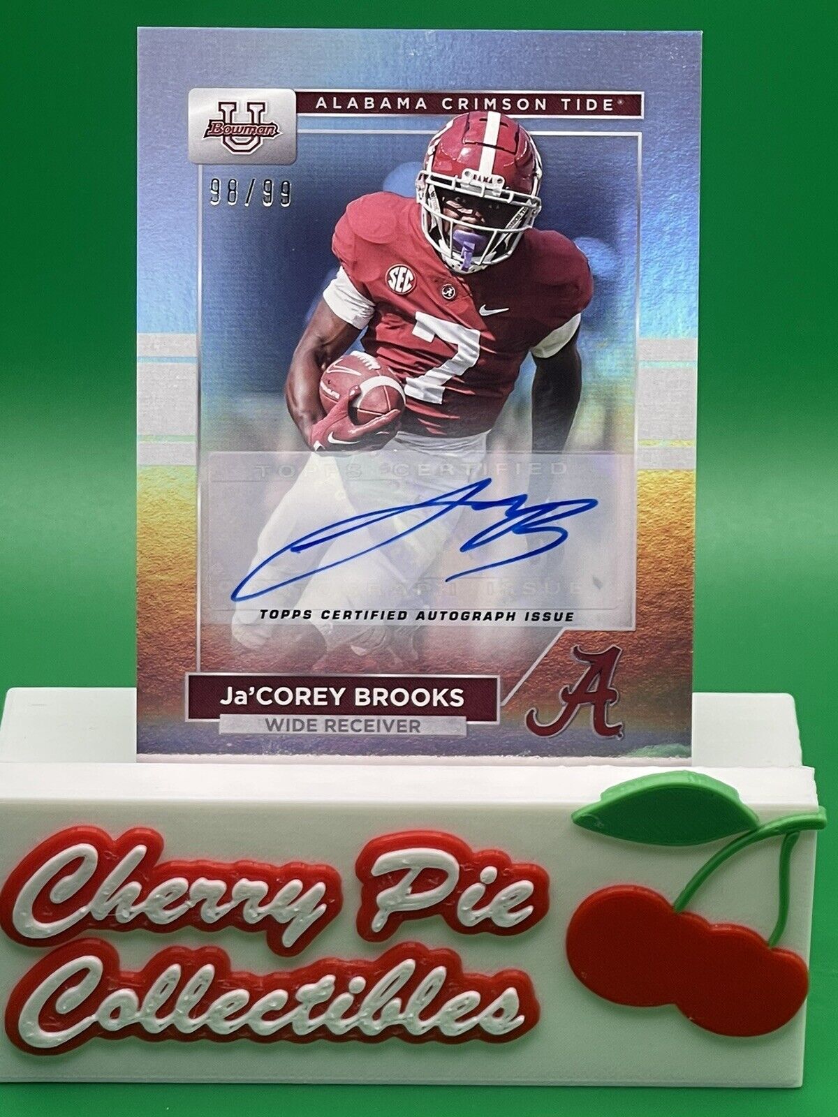 2023 Bowman U Alabama Ja’COREY BROOKS Rainbow Foil Auto 98/99