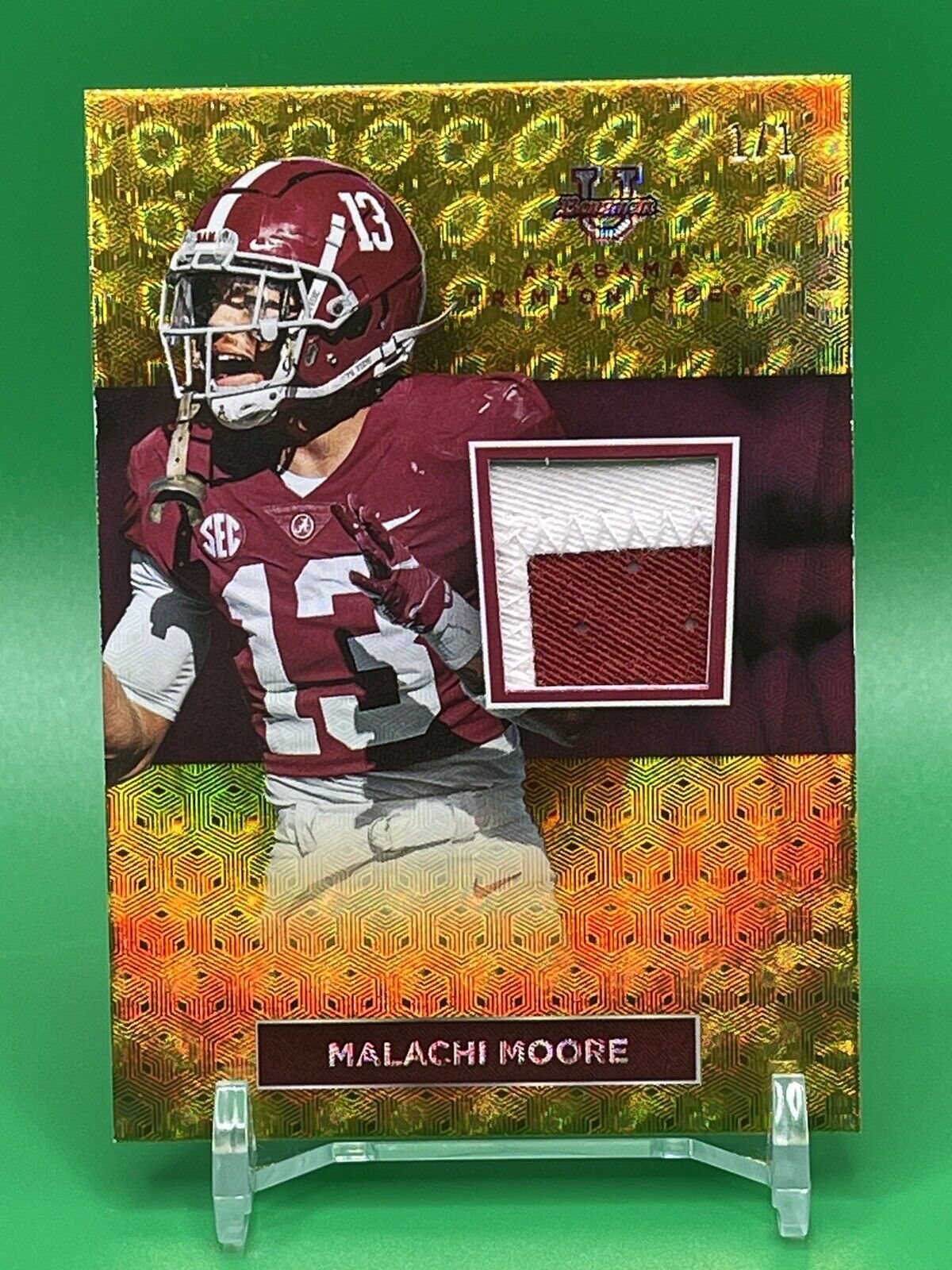 2023 Bowman U Alabama MALACHI MOORE Relic FOILFRACTOR 1/1 ! University Alabama