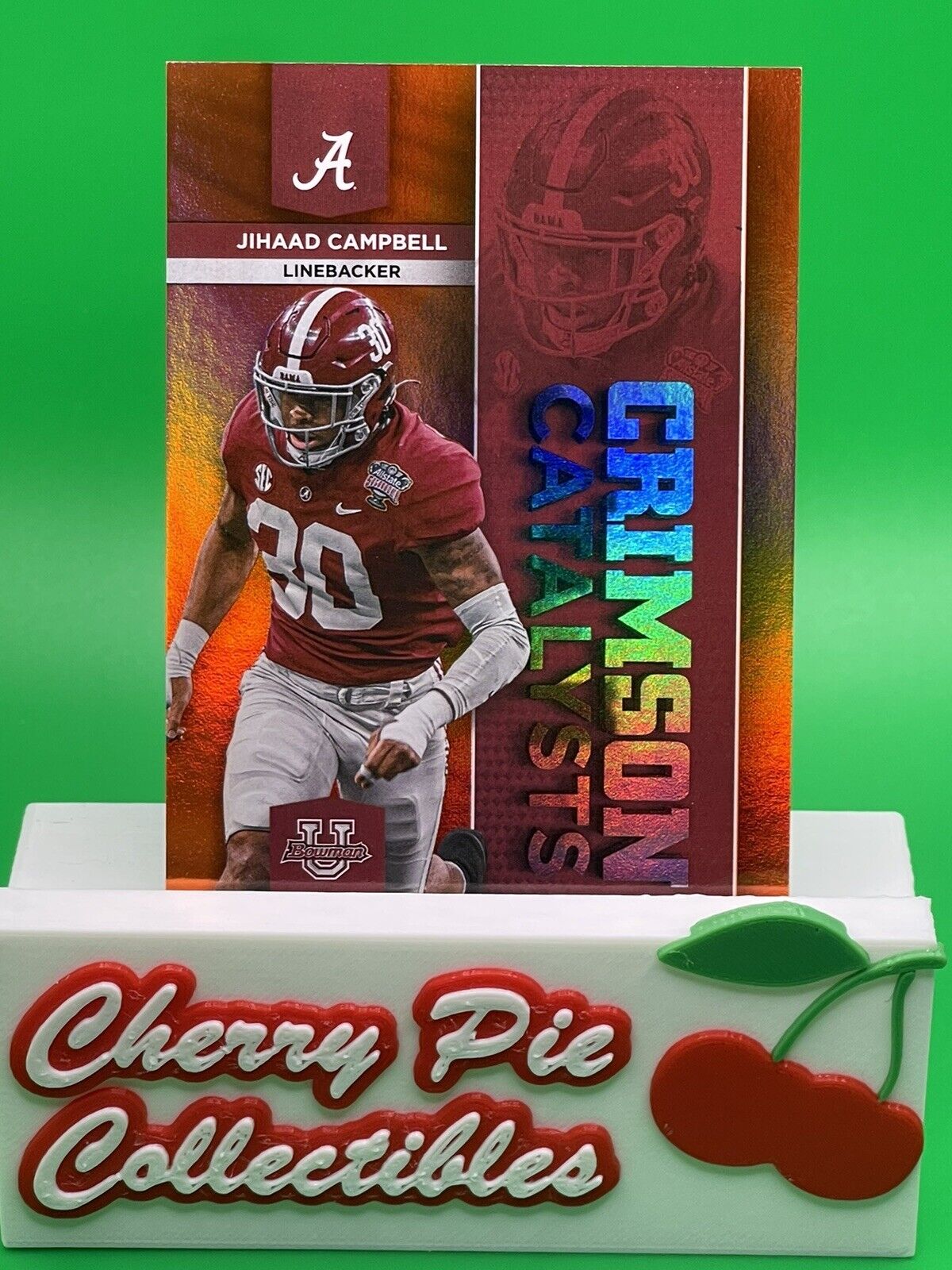 2023 Bowman U Alabama CRIMSON CATALYSTS JIHAAD CAMPBELL Orange Foil 10/25