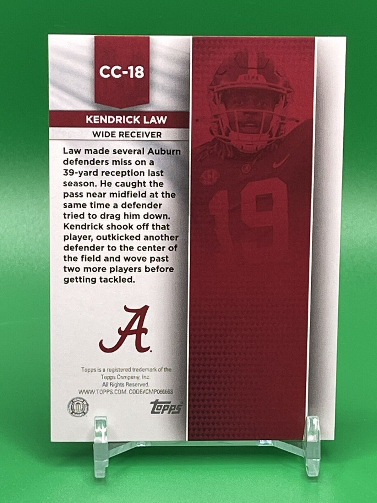 2023 Bowman U Alabama CRIMSON CATALYSTS KENDRICK LAW Black Foil /10