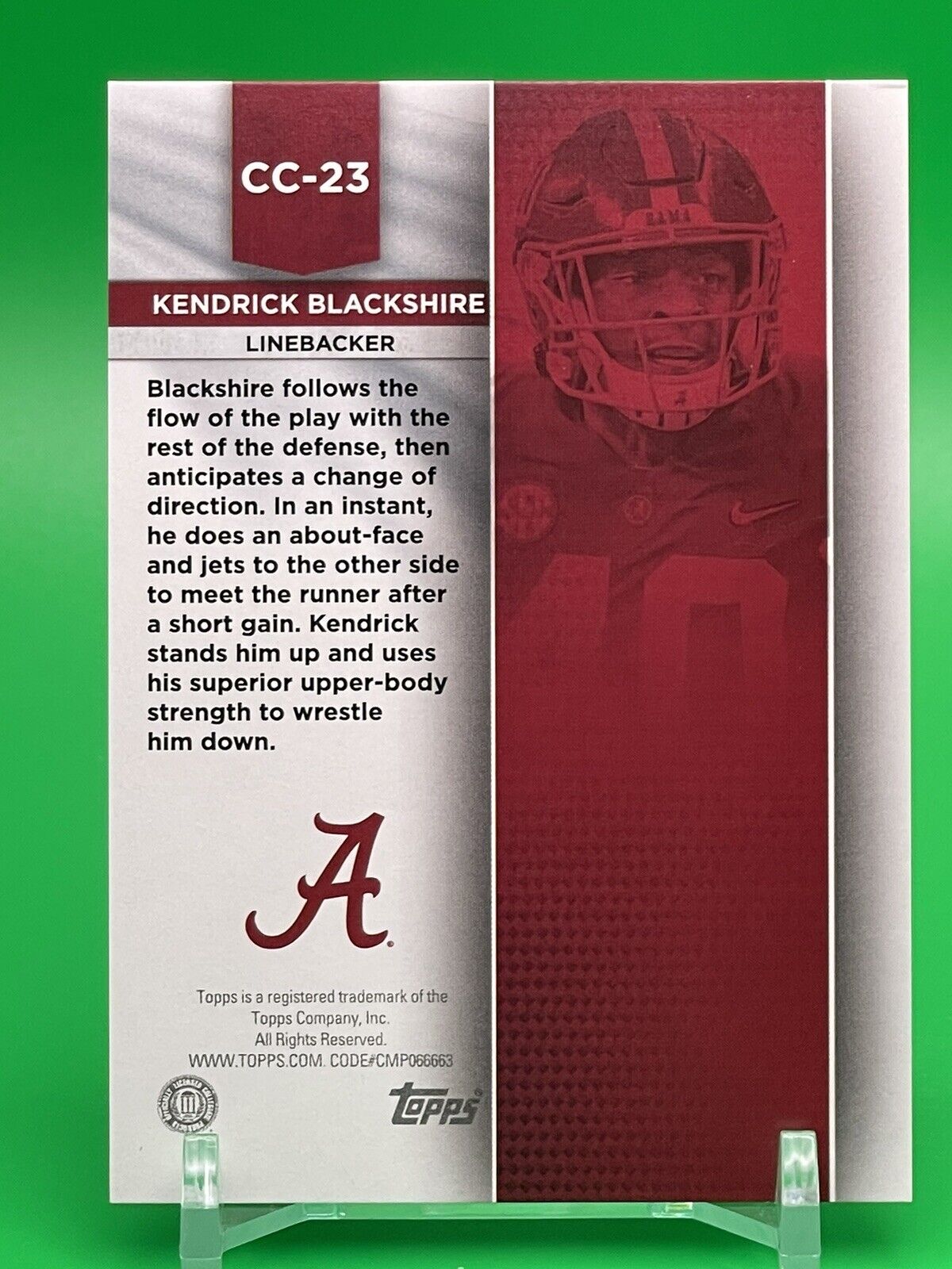 2023 Bowman U Alabama KENDRICK BLACKSHIRE CRIMSON CATALYSTS Black 1/10