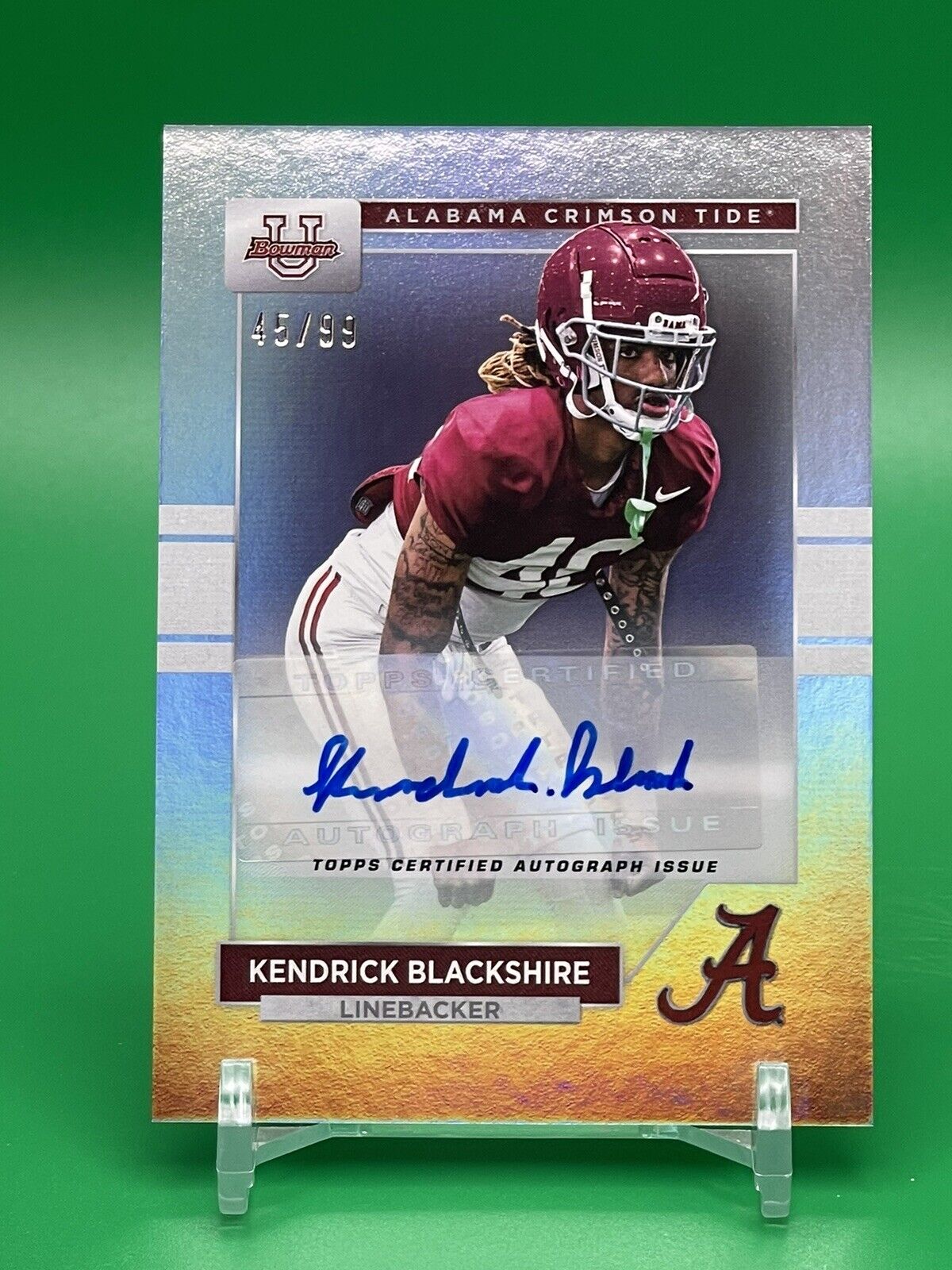 2023 Bowman U Alabama KENDRICK BLACKSHIRE Rainbow Foil Auto 45/99