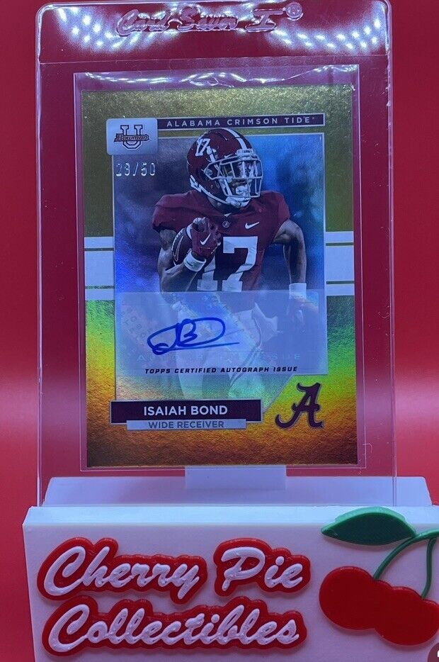 2023 Bowman U Alabama ISAIAH BOND Gold Foil AUTO 28/50 LONGHORNS