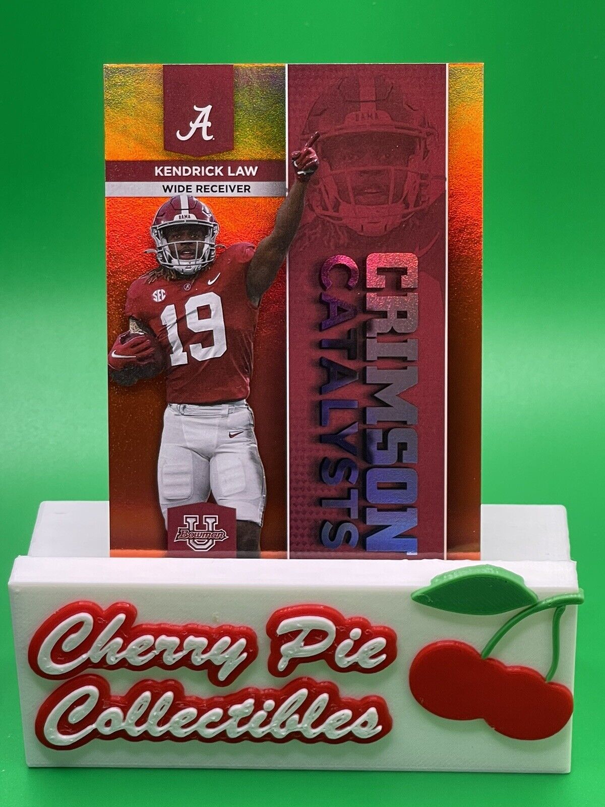 2023 Bowman U Alabama CRIMSON CATALYSTS KENDRICK LAW Orange Foil 13/25