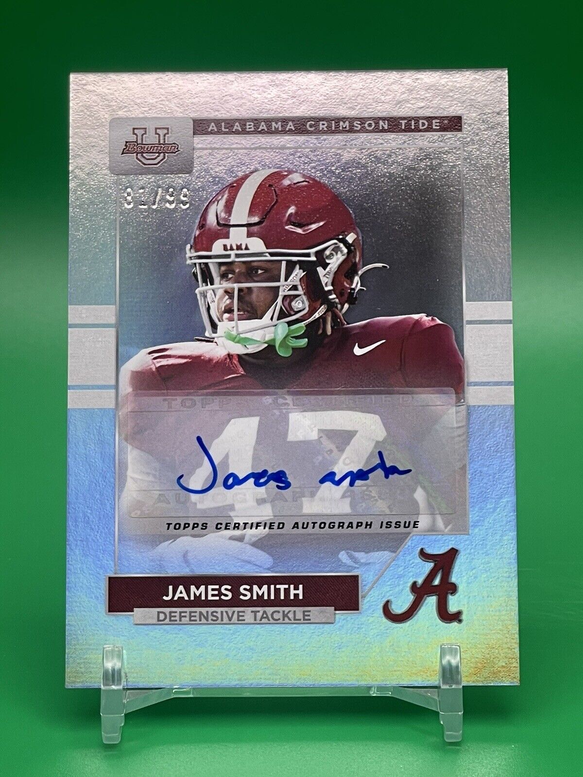 2023 Bowman U Alabama JAMES SMITH Rainbow Foil Auto 81/99