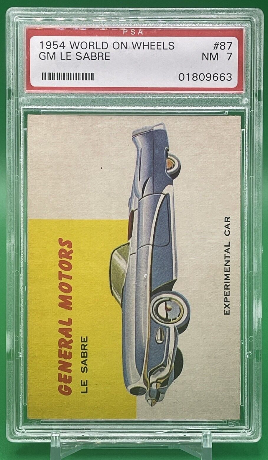 1954 Topps World On Wheels GM LE SABRE Experimental Car #87 PSA NM 7