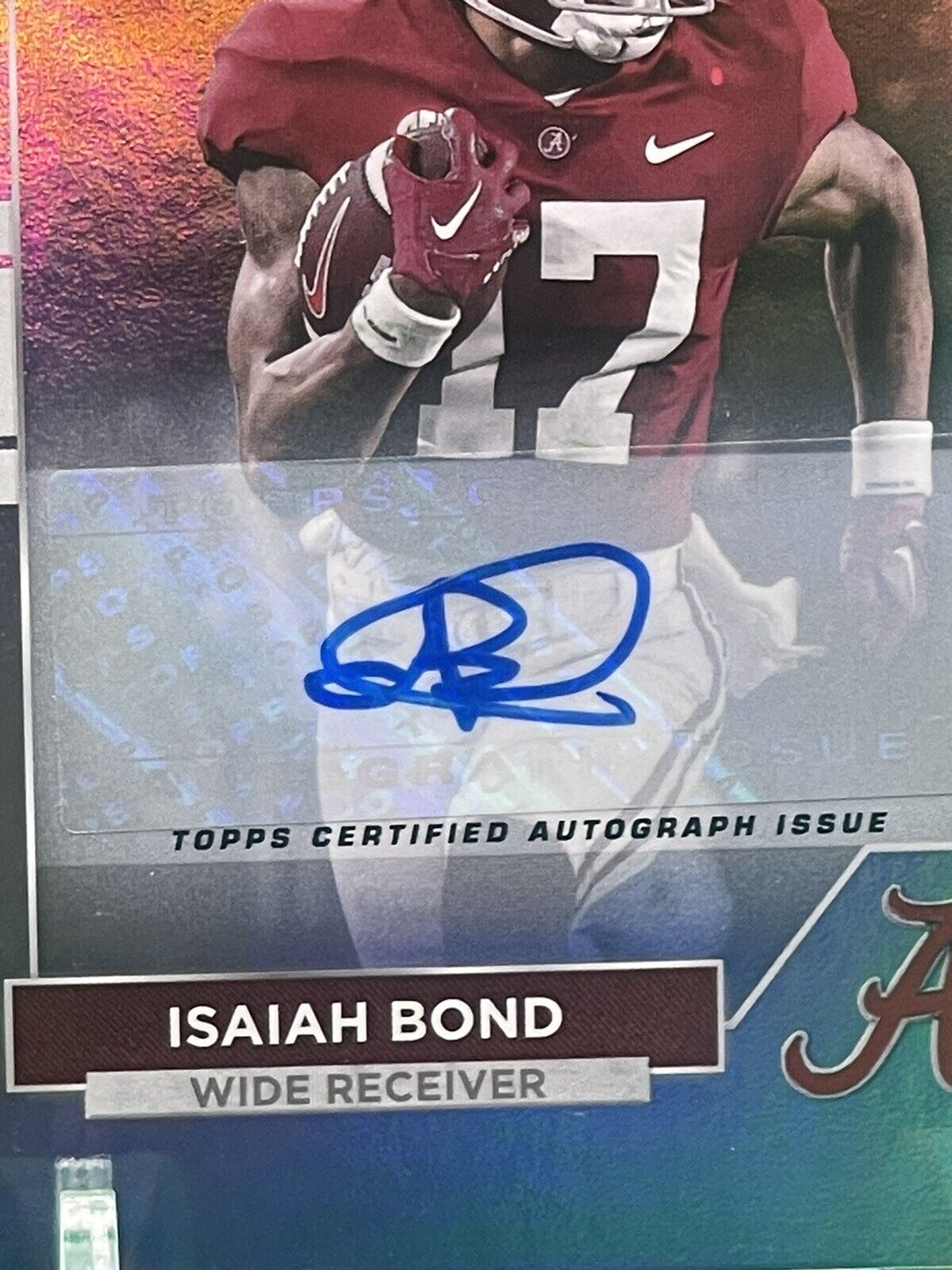 2023 Bowman U Alabama ISAIAH BOND Rainbow Foil AUTO 29/99 LONGHORNS