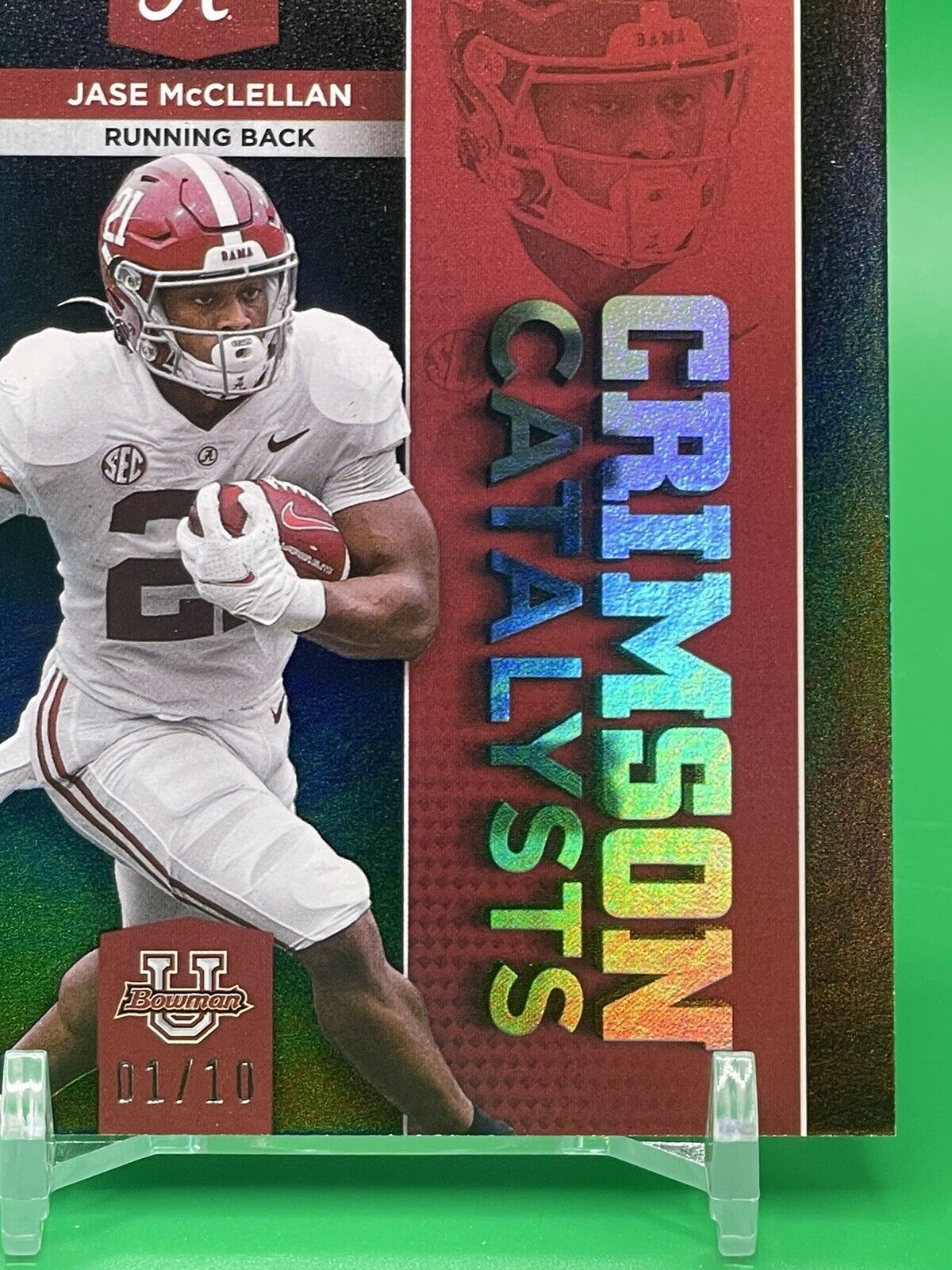 2023 Bowman U Alabama JASE McCLELLAN CRIMSON CATALYSTS Black Foil /10 FALCONS