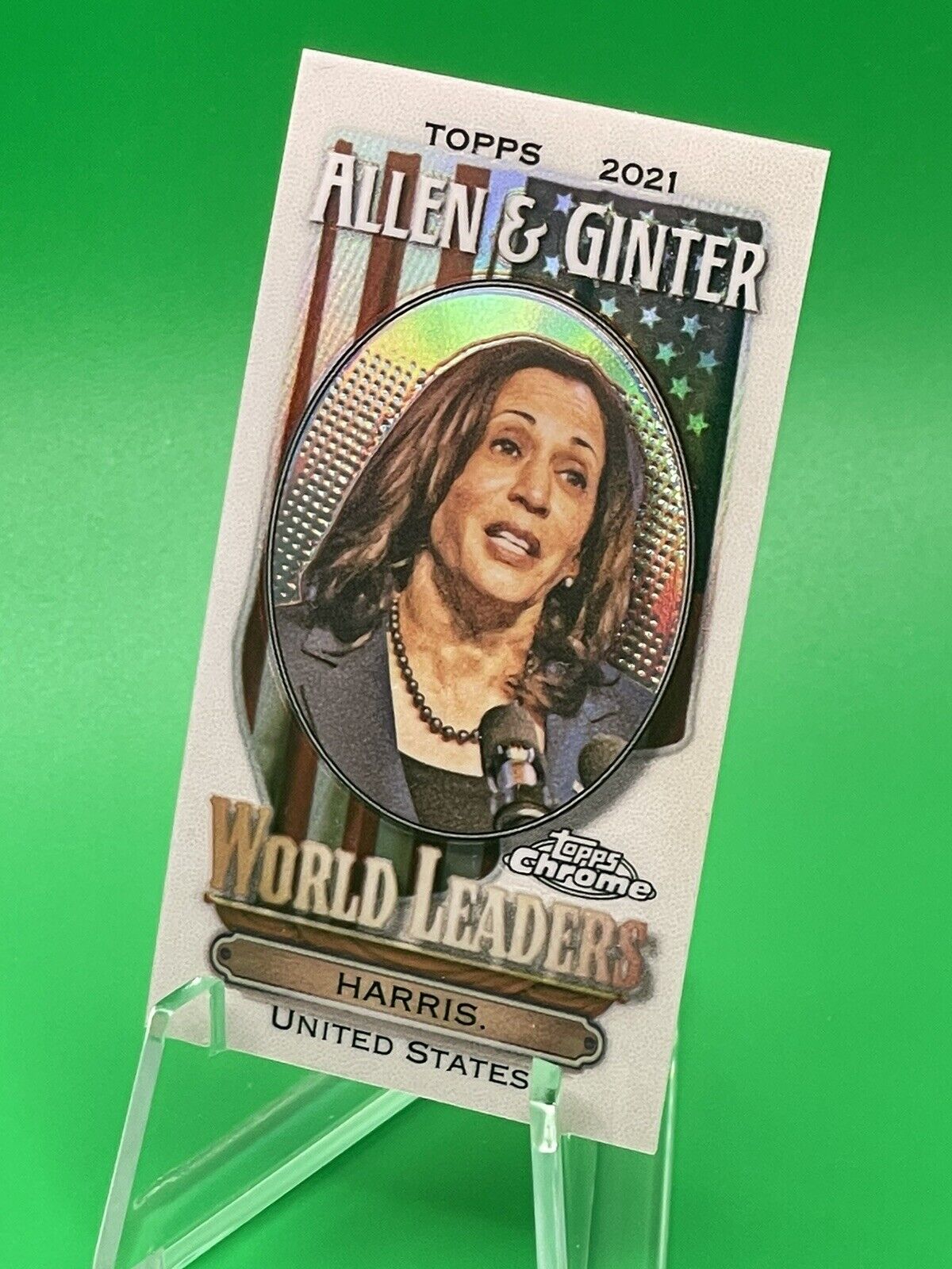 2021 Topps Allen & Ginter Chrome World Leaders KAMALA HARRIS Mini Refractor