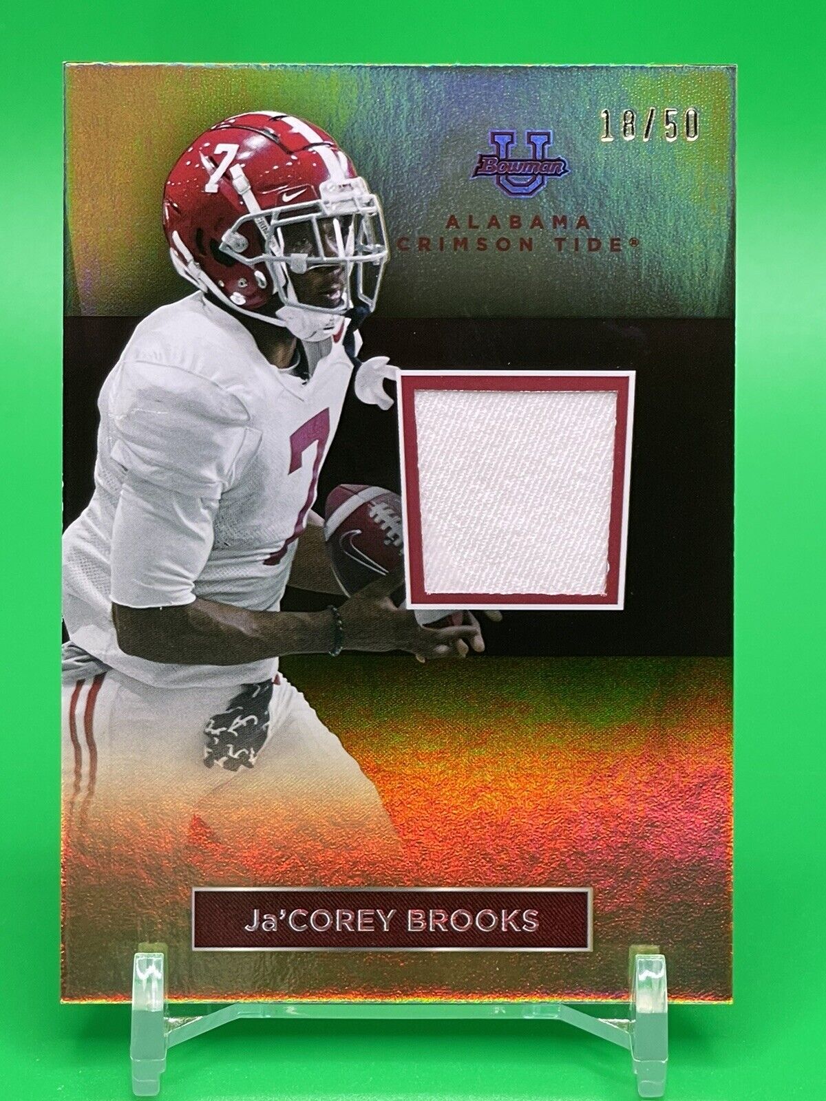 2023 Bowman U Alabama Ja’COREY BROOKS Gold Foil Relic Patch 18/50