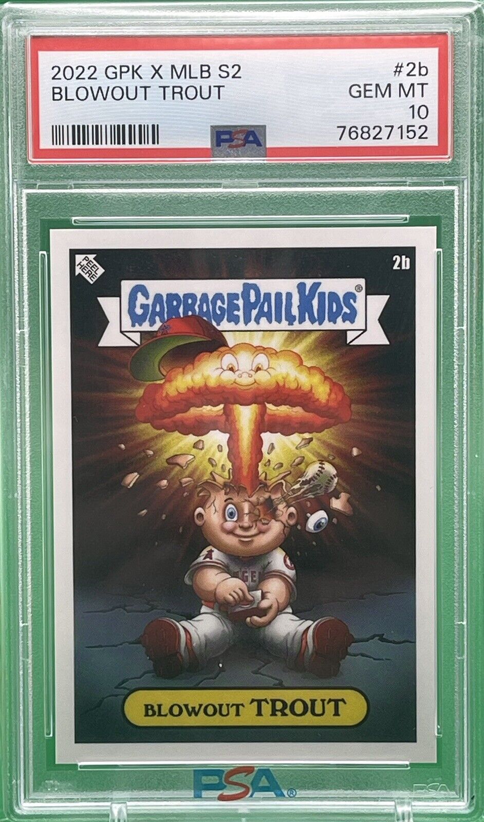 MIKE TROUT 2022 Topps GPK X MLB Series 2 BLOWOUT TROUT Garbage Pail Kids PSA 10