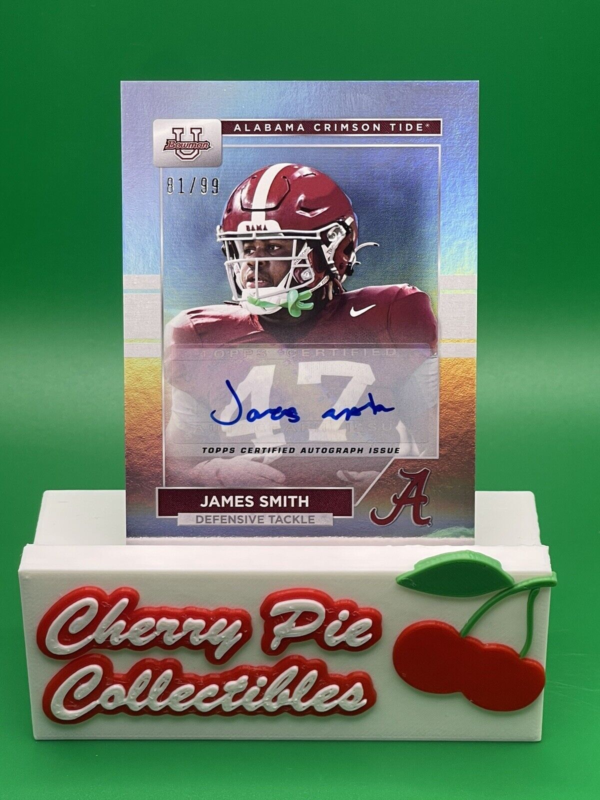 2023 Bowman U Alabama JAMES SMITH Rainbow Foil Auto 81/99