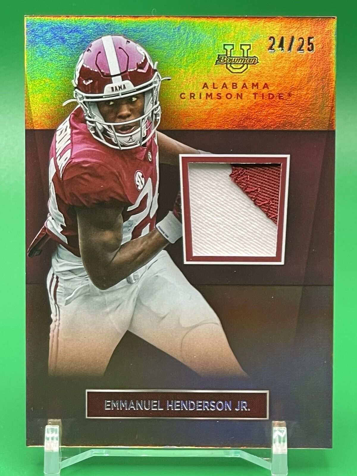 2023 Bowman U Alabama EMMANUEL HENDERSON JR. Foil Relic Patch /25