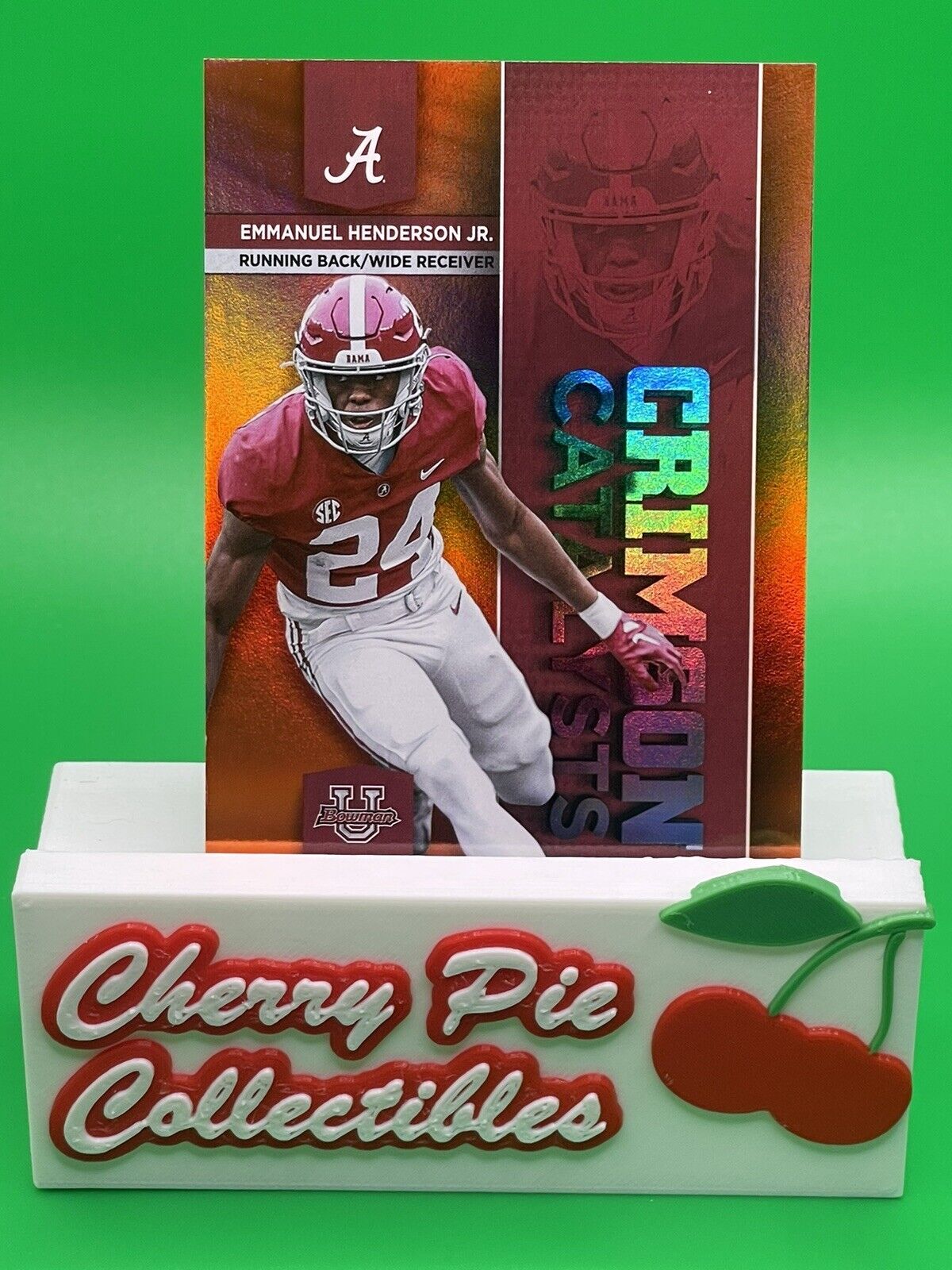 2023 Bowman U Alabama EMMANUEL HENDERSON JR. CRIMSON CATALYSTS Orange Foil 02/25