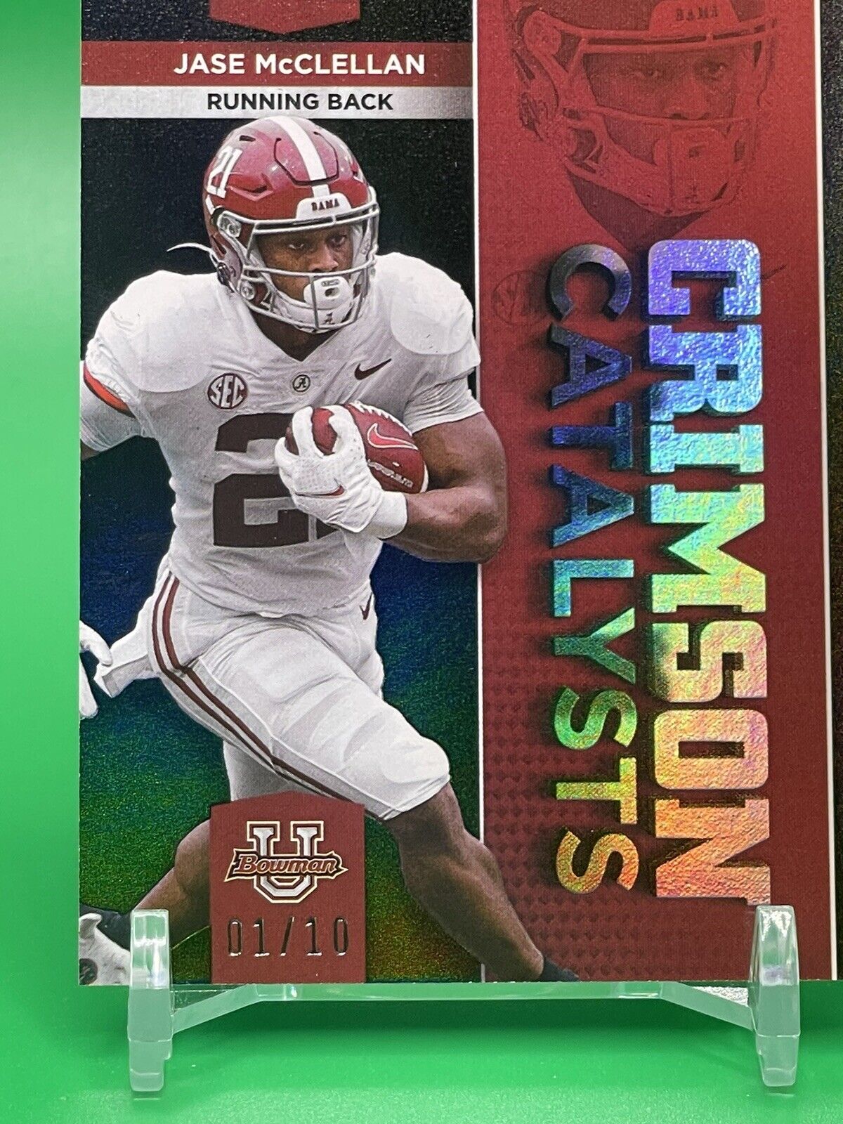 2023 Bowman U Alabama JASE McCLELLAN CRIMSON CATALYSTS Black Foil /10 FALCONS