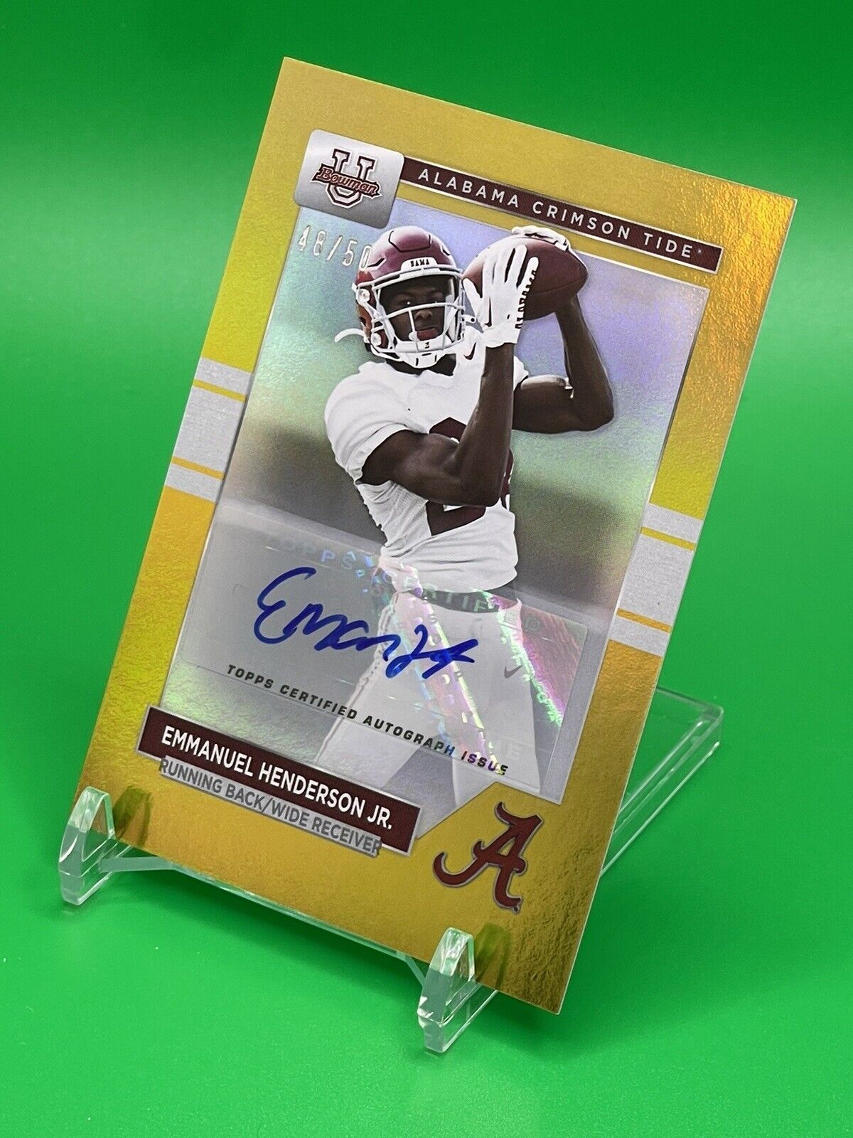 2023 Bowman U Alabama EMMANUEL HENDERSON JR. Gold Foil AUTO 48/50