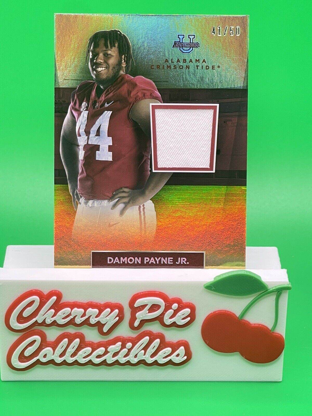 2023 Bowman U Alabama Crimson Tide DAMON PAYNE JR Relic Patch Gold Foil 41/50