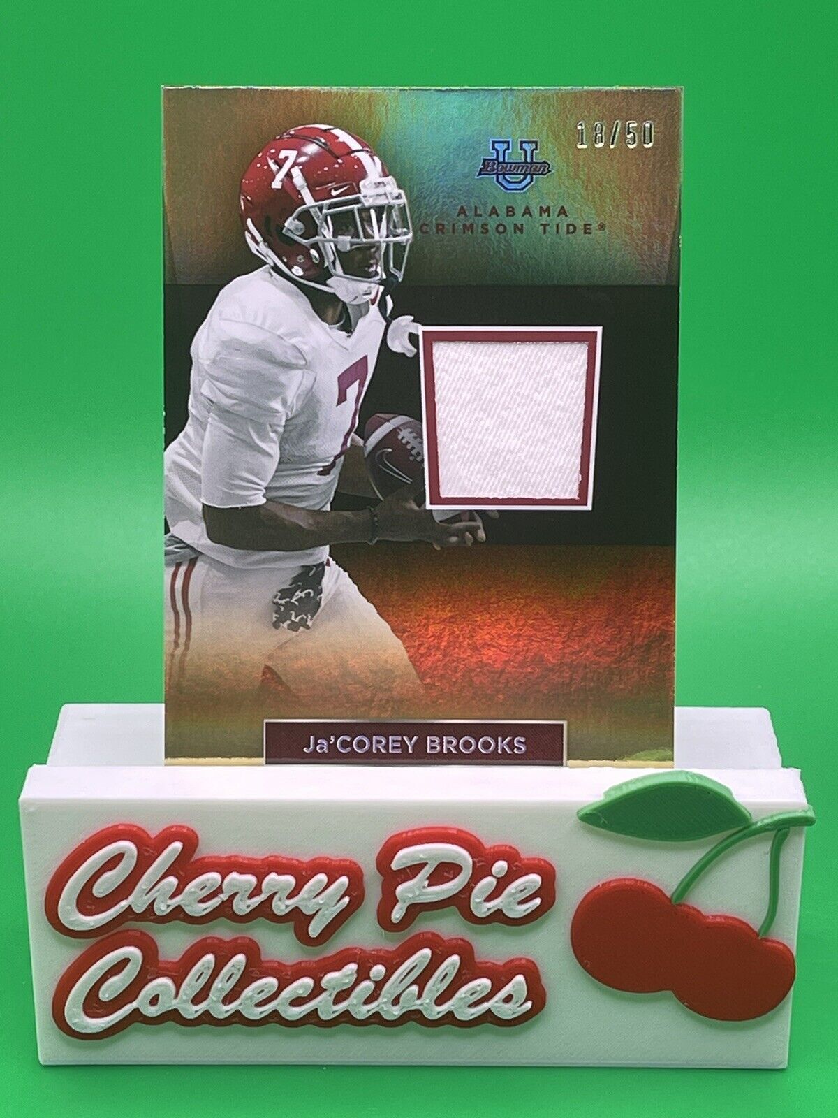 2023 Bowman U Alabama Ja’COREY BROOKS Gold Foil Relic Patch 18/50