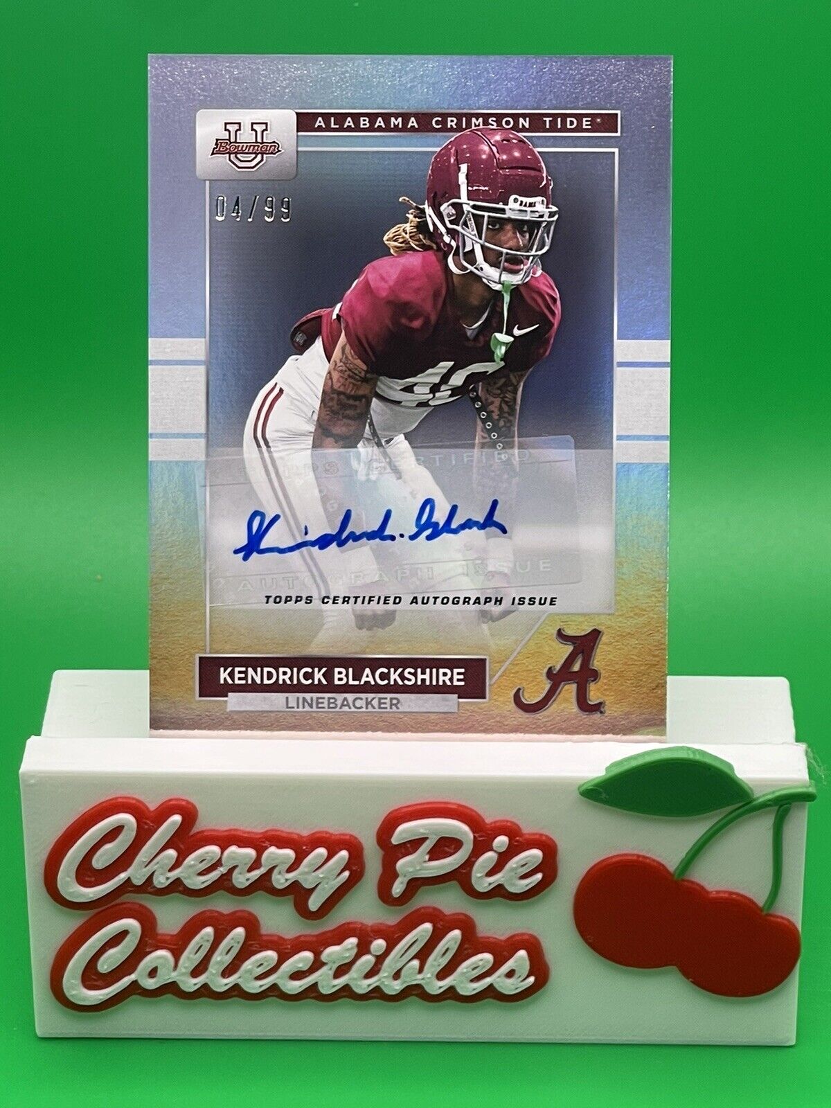 2023 Bowman U Alabama KENDRICK BLACKSHIRE Rainbow Foil Auto 04/99