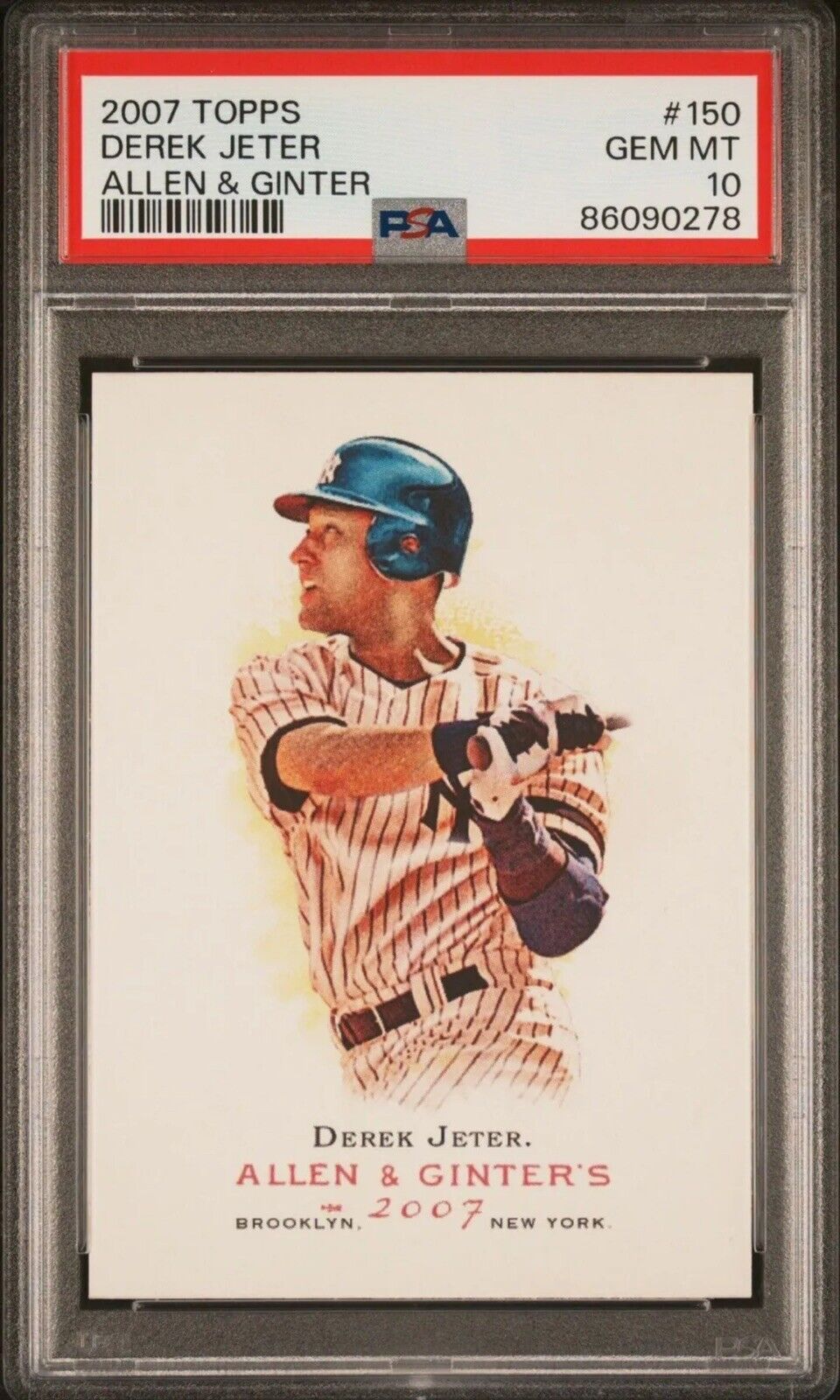 💎 2007 Topps Allen & Ginter #150 DEREK JETER YANKEES HOF PSA 10 GEM MT