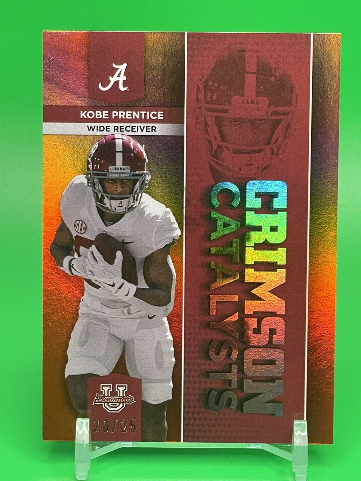 2023 Bowman U Alabama KOBE PRENTICE CRIMSON CATALYSTS Orange Foil Parallel 10/25