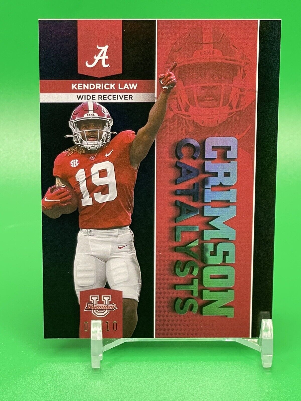 2023 Bowman U Alabama CRIMSON CATALYSTS KENDRICK LAW Black Foil /10