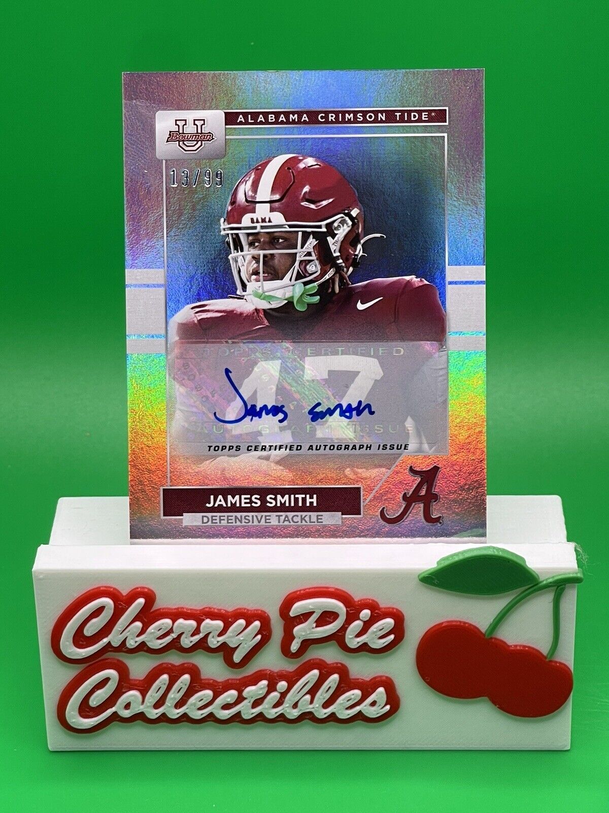 2023 Bowman U Alabama JAMES SMITH Rainbow Foil Auto 13/99