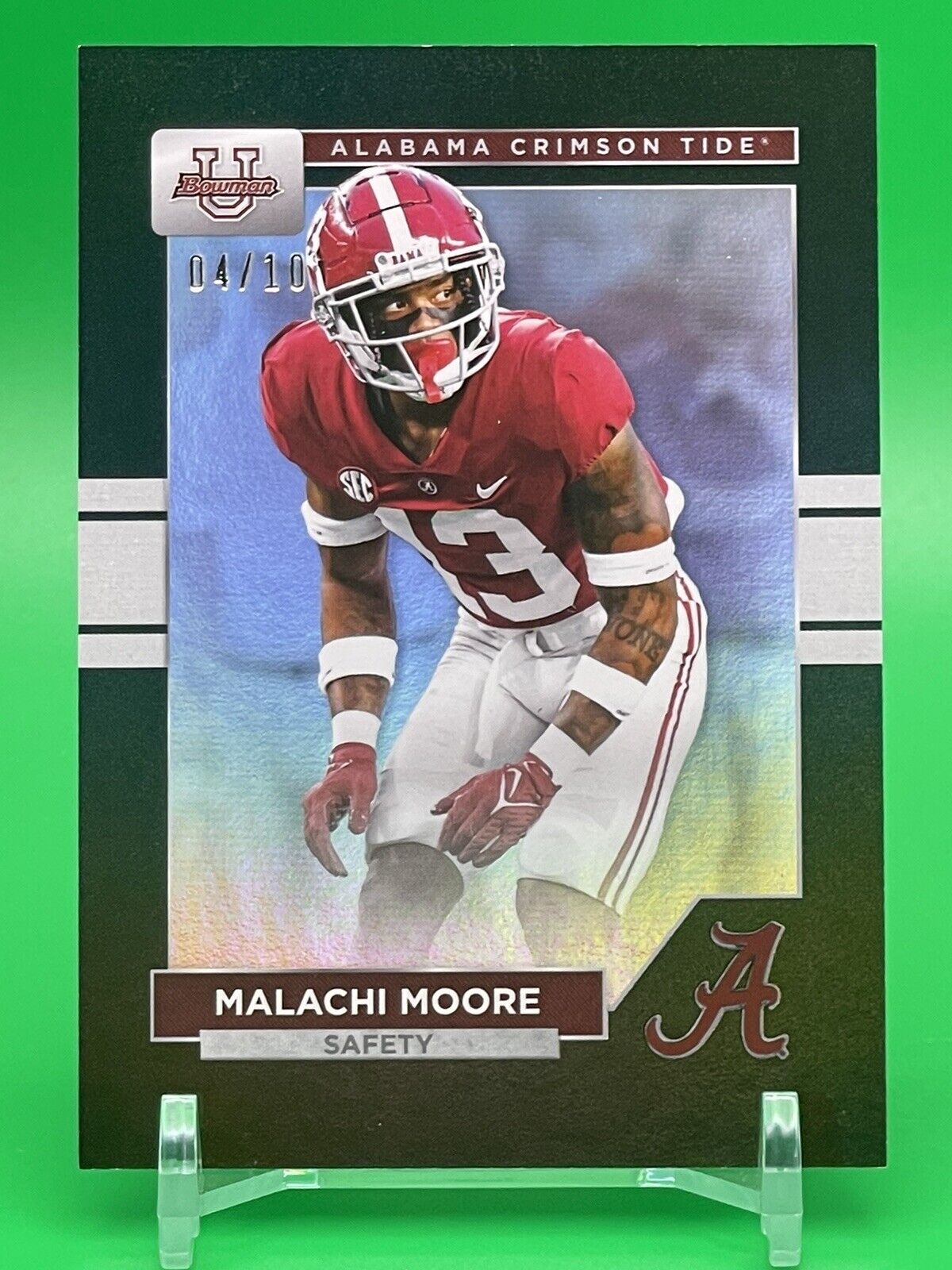 2023 Bowman U Alabama MALACHI MOORE Black Foil Parallel 4/10