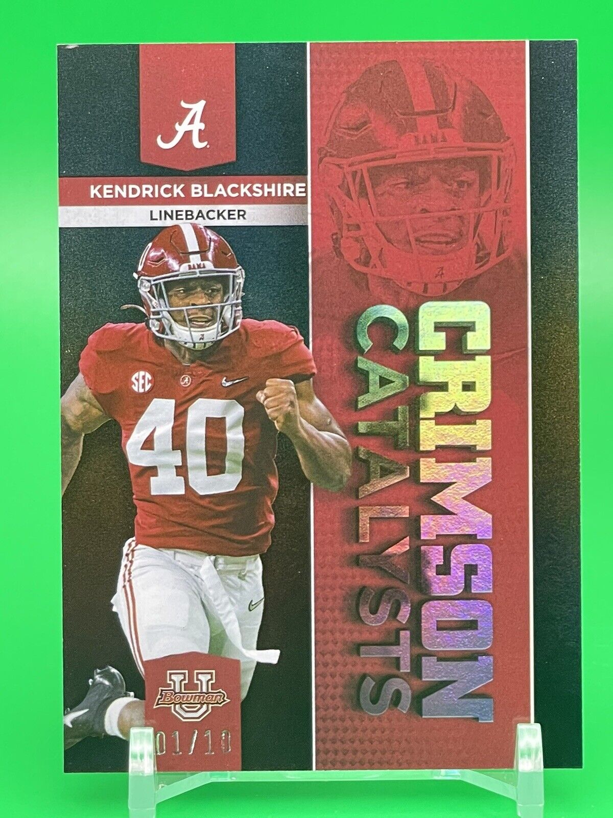 2023 Bowman U Alabama KENDRICK BLACKSHIRE CRIMSON CATALYSTS Black 1/10